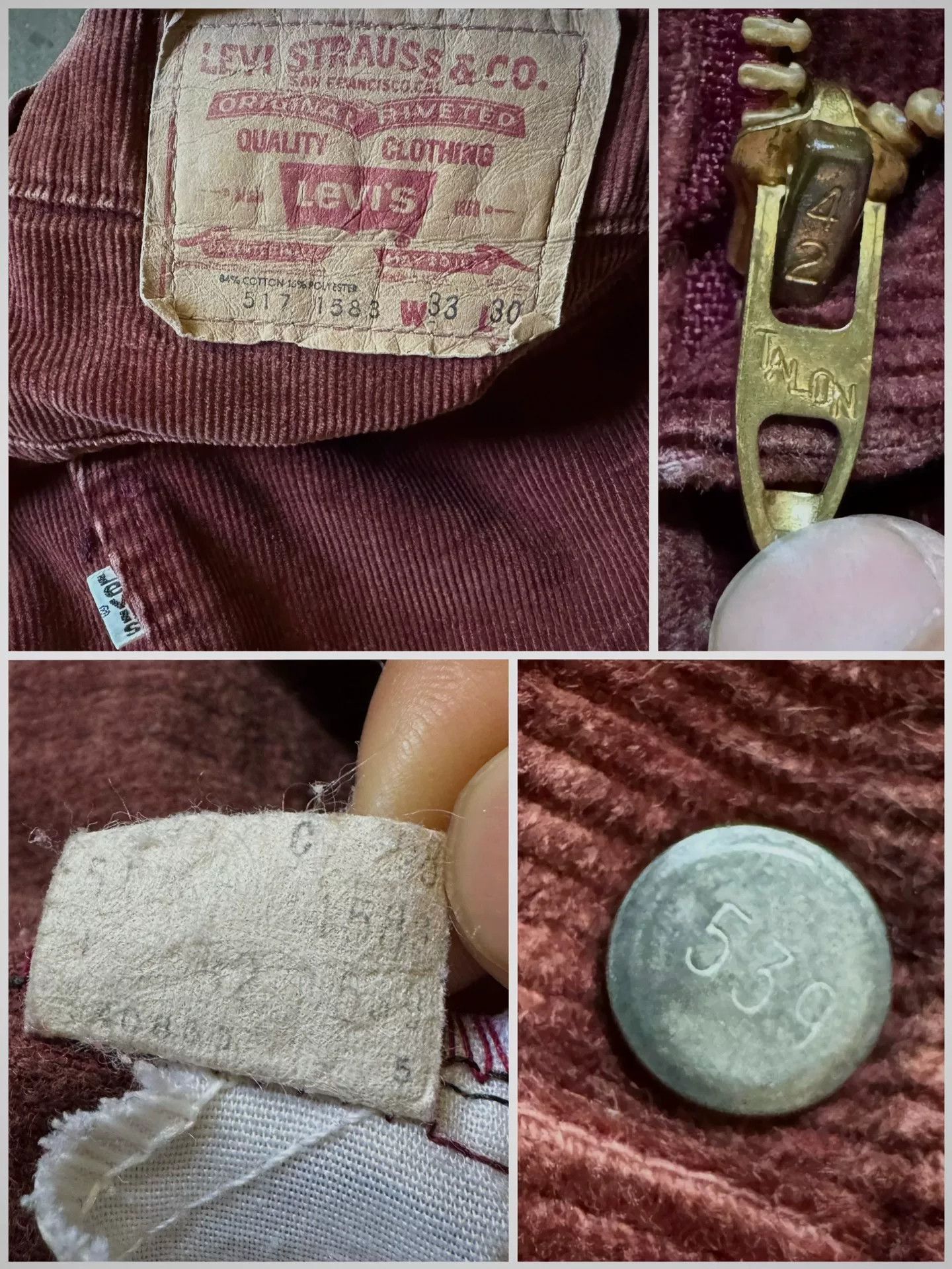 Vintage Vintage Levi's 517 Corduroy Flare Pants Size US 32 / EU 48 - 3 Thumbnail