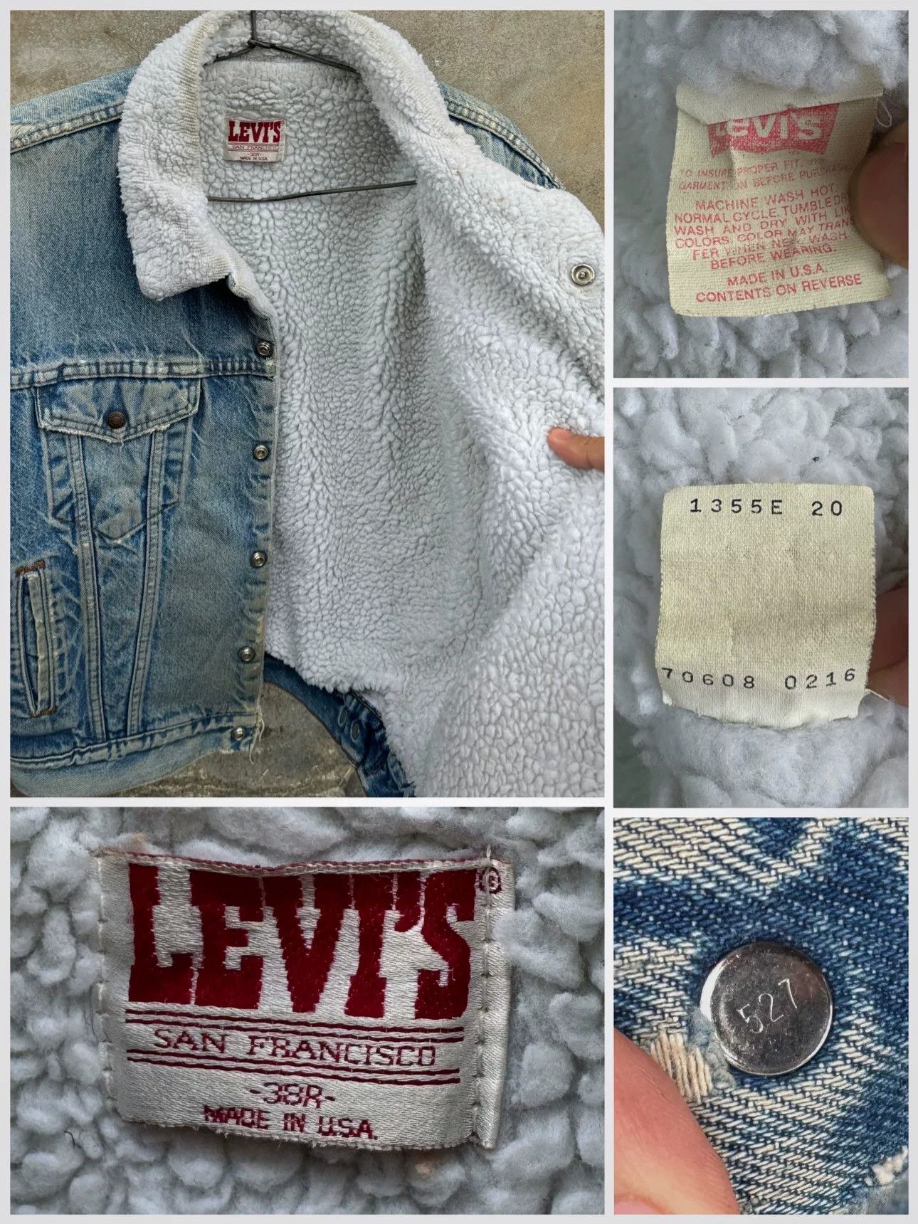 Vintage Vintage 1980s Levis Denim Boa Jacket Size US M / EU 48-50 / 2 - 6 Thumbnail