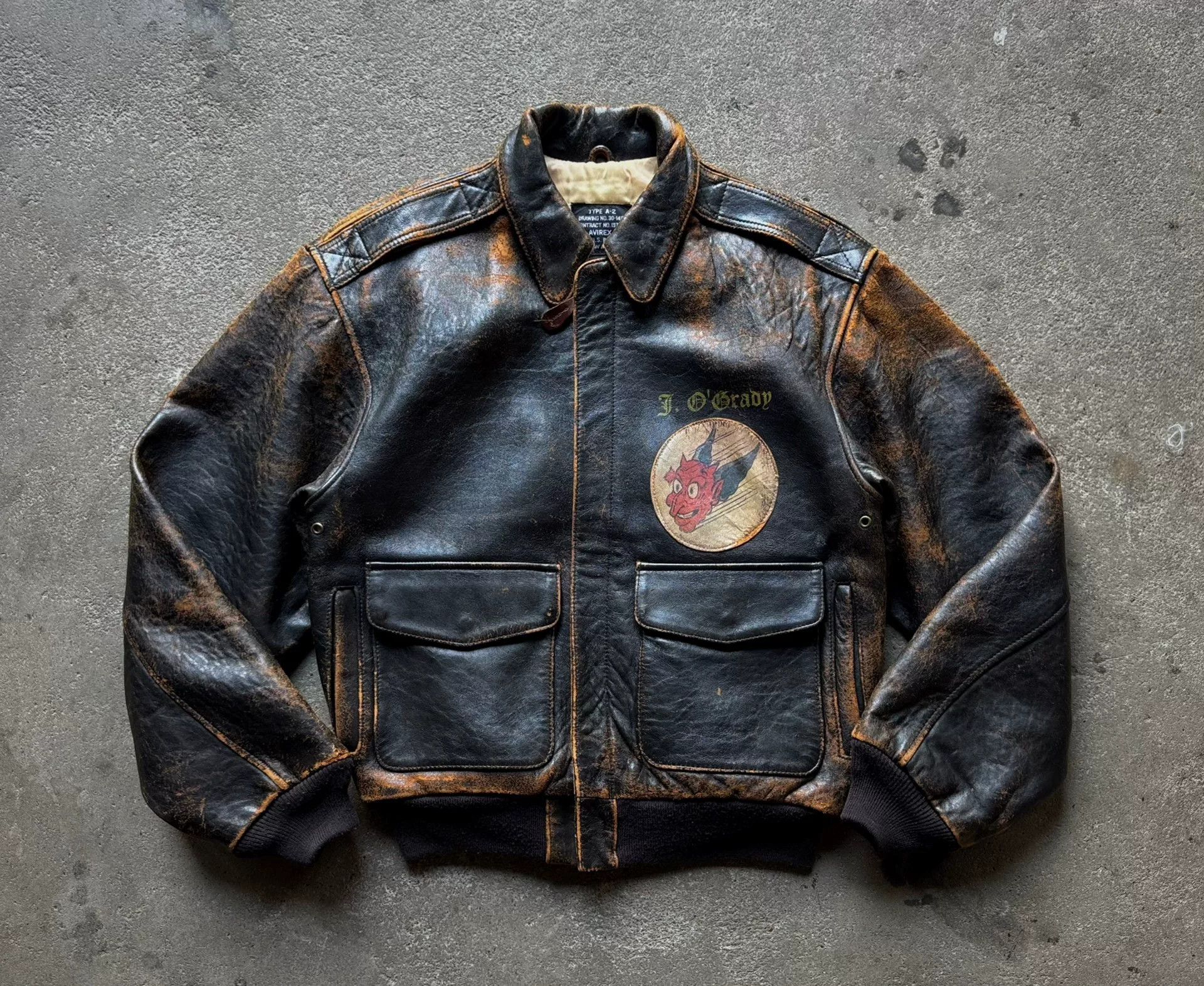 Vintage Vintage Avirex A2 Bomber Jacket Size US S / EU 44-46 / 1 - 6 Thumbnail