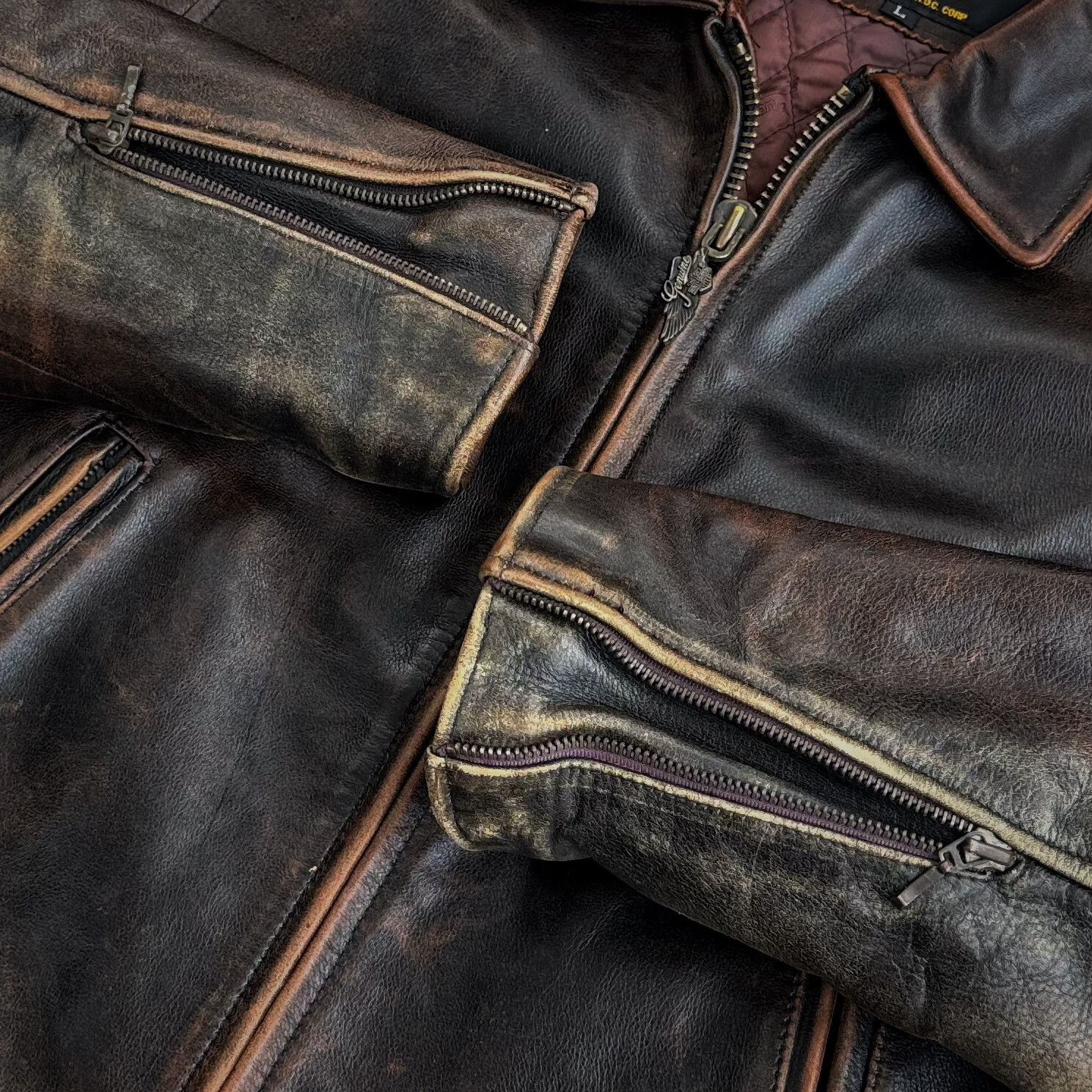 Vintage Vintage Harley Davidson Leather Jacket Size US L / EU 52-54 / 3 - 3 Thumbnail