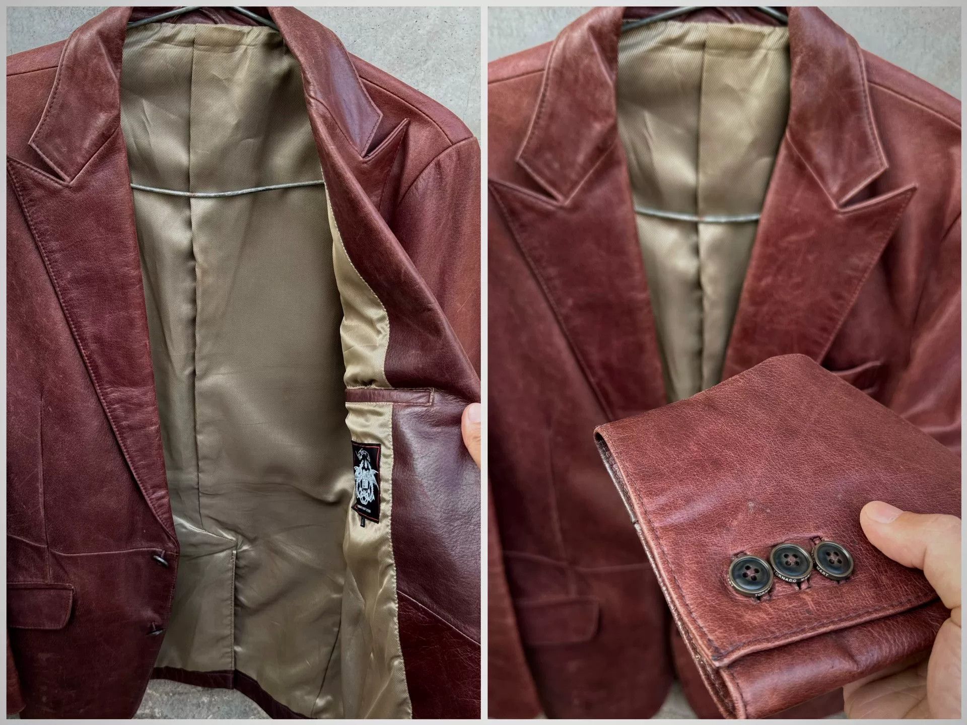 Vintage Vintage TornadoMart Leather Blazer Size US L / EU 52-54 / 3 - 3 Thumbnail