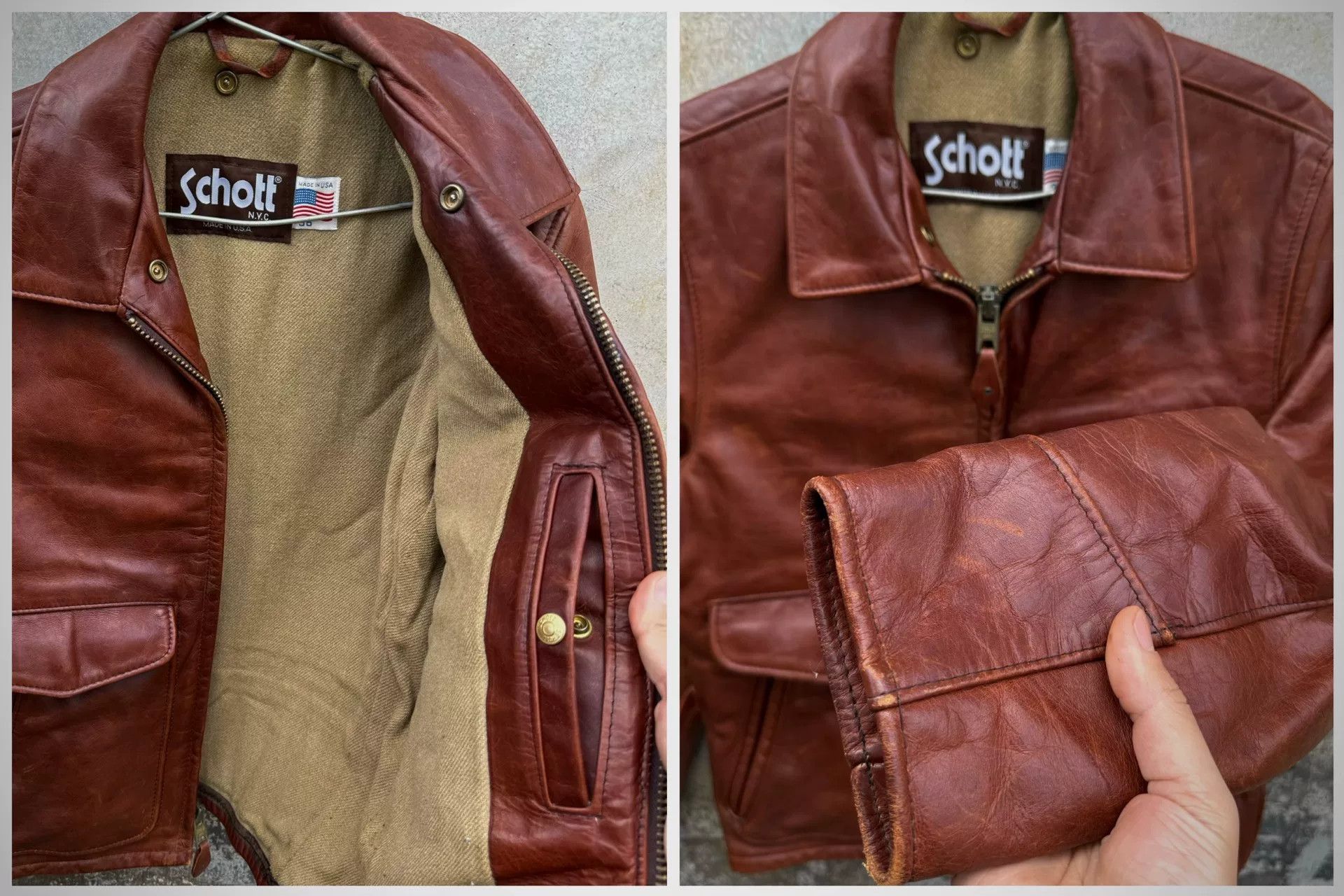 Vintage Vintage Schott U63 Leather Jacket Size US M / EU 48-50 / 2 - 5 Thumbnail