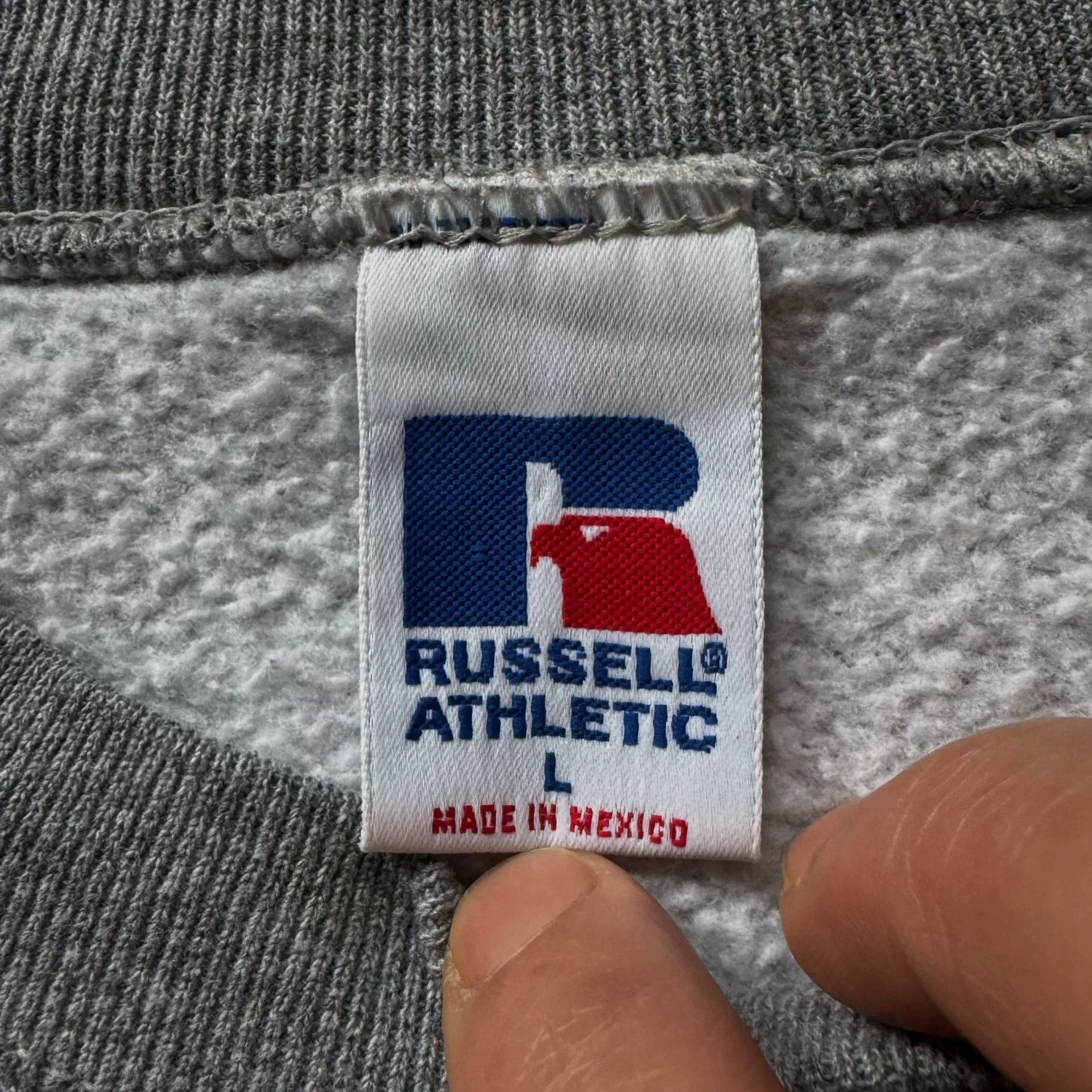 Vintage Vintage 90s Russell Boxy Baseball Sweatshirt Size US L / EU 52-54 / 3 - 3 Thumbnail