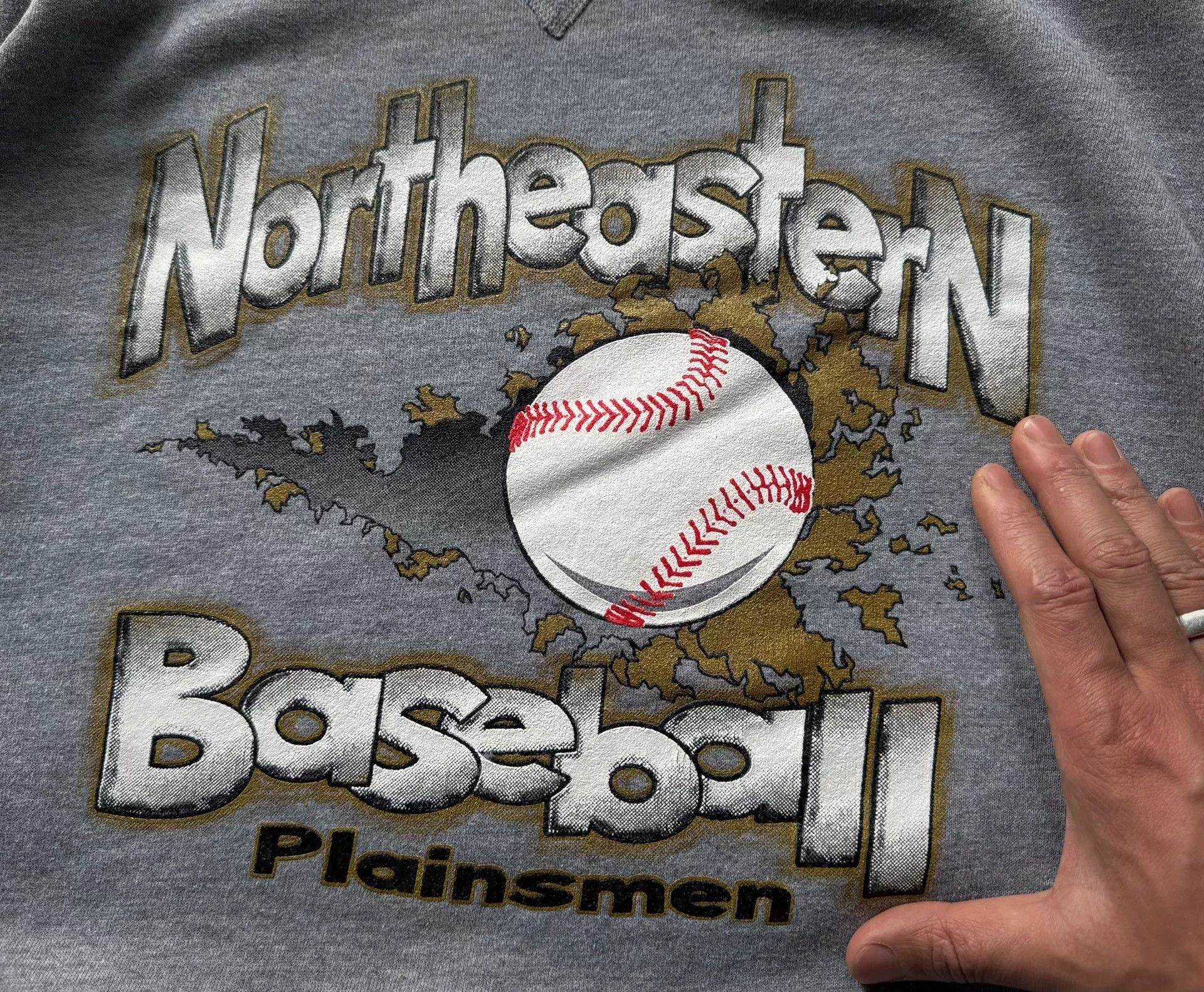 Vintage Vintage 90s Russell Boxy Baseball Sweatshirt Size US L / EU 52-54 / 3 - 2 Thumbnail