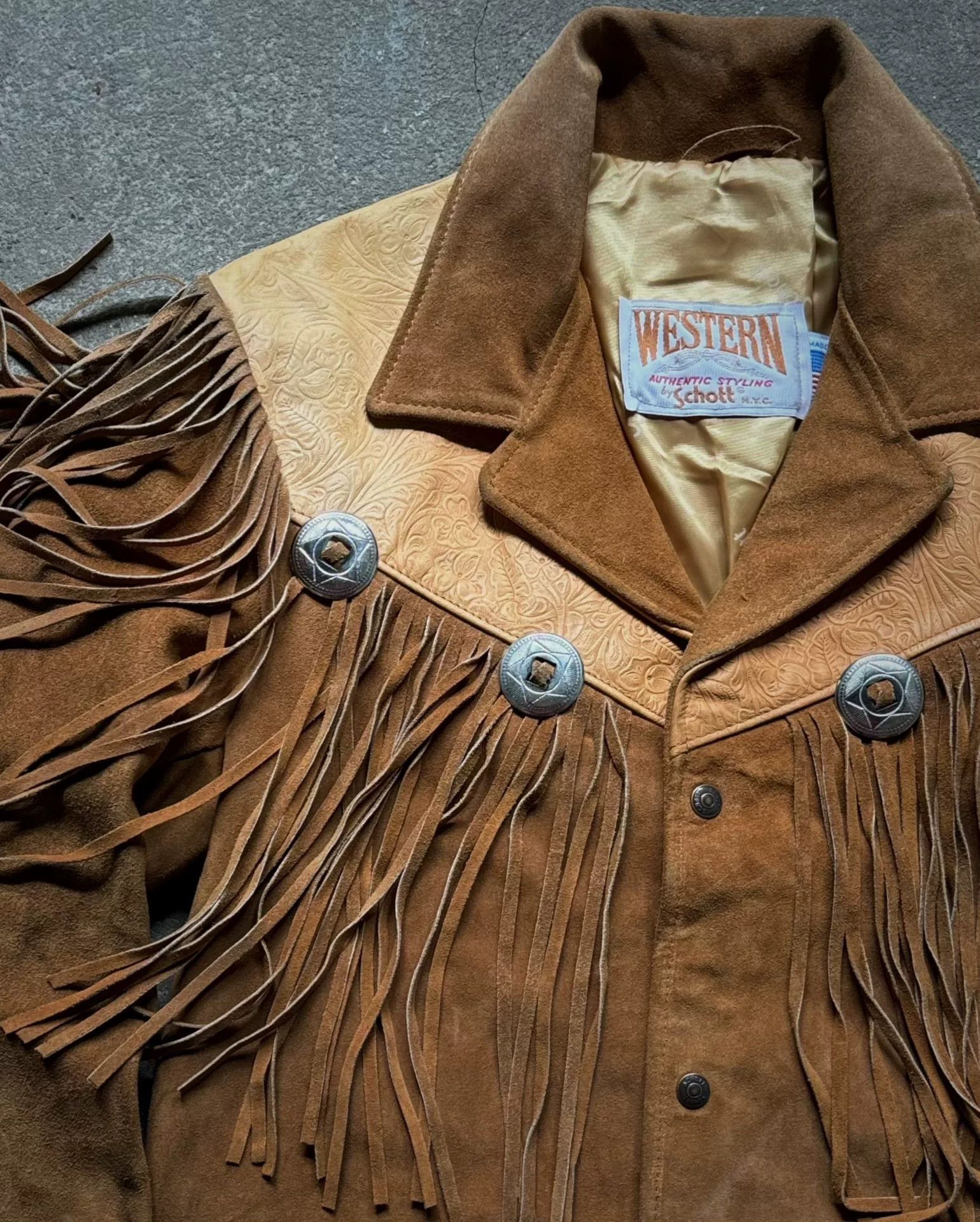 Vintage Vintage Schott Western Fringe Leather Jacket Size US S / EU 44-46 / 1 - 2 Thumbnail