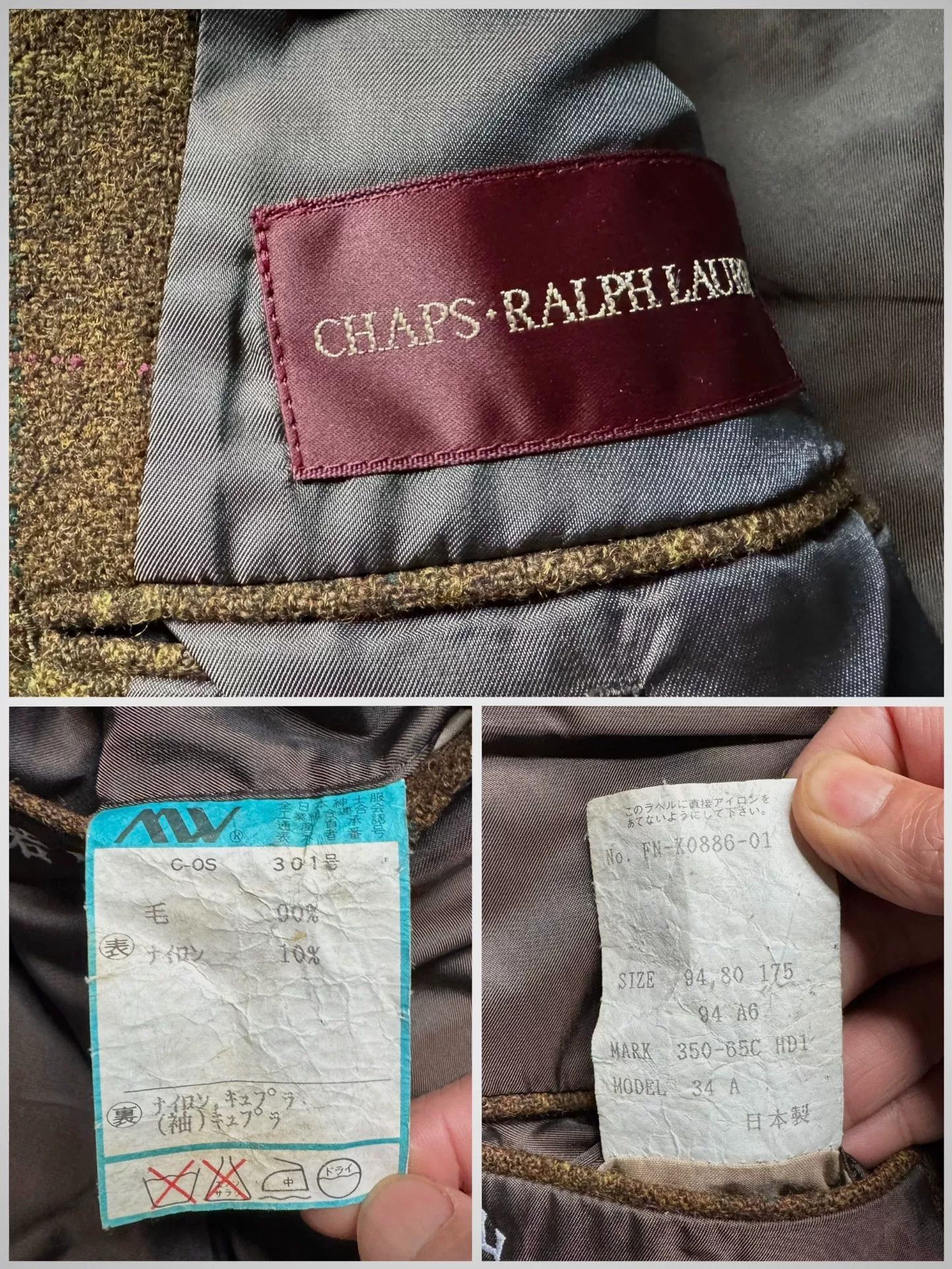 Vintage 1980s Chaps by Ralph Lauren Vintage Wool Blazer Size US M / EU 48-50 / 2 - 5 Thumbnail