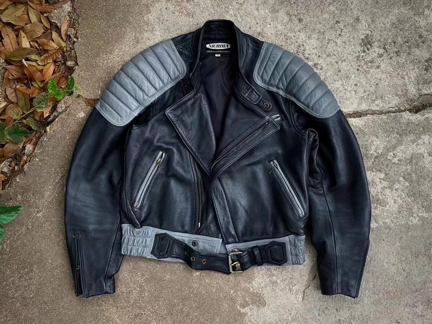 Vintage Vintage Nichiwa 1990s Moto Leather Jacket Size US M / EU 48-50 / 2 - 3 Thumbnail