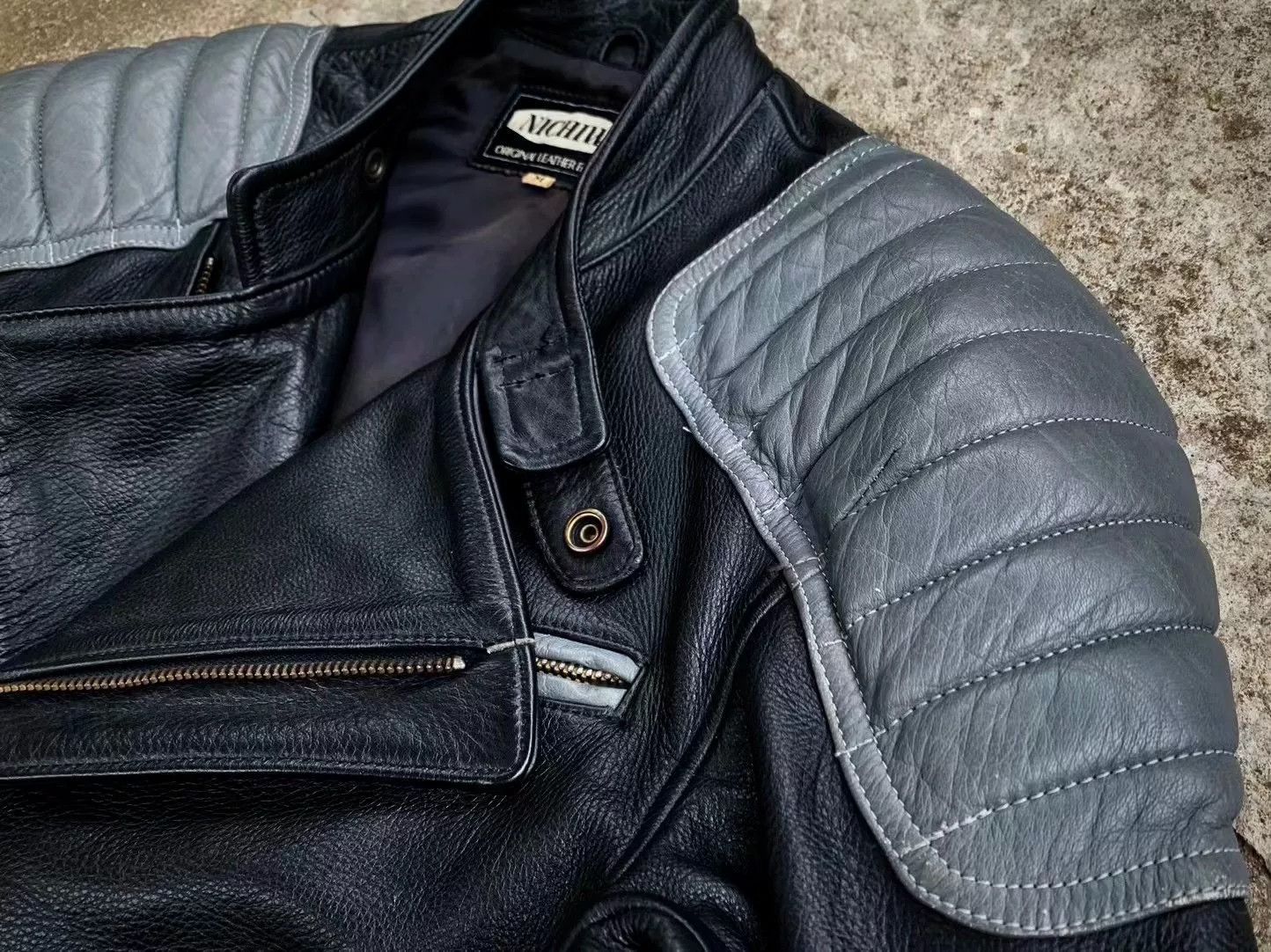 Vintage Vintage Nichiwa 1990s Moto Leather Jacket Size US M / EU 48-50 / 2 - 4 Thumbnail