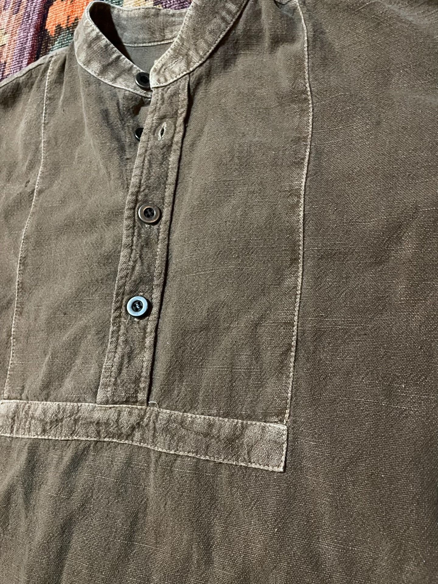 MAKR American MAKKR Cotton-Linen French Workwear Henley Size US M / EU 48-50 / 2 - 4 Thumbnail