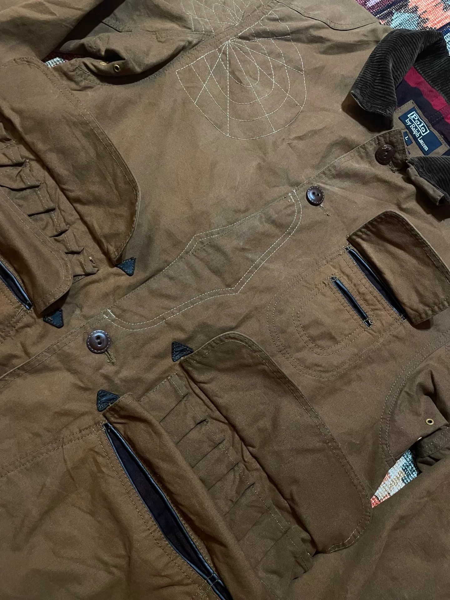 Ralph Lauren RALPH LAUREN Distressed Waxed Multi-Pocket Field Jacket Size US L / EU 52-54 / 3 - 7 Thumbnail