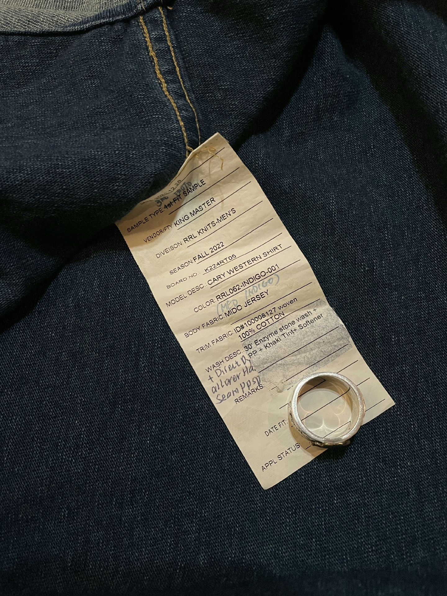 RRL Ralph Lauren RRL Distressed Embroidered Indigo Western Shirt Size US M / EU 48-50 / 2 - 9 Thumbnail