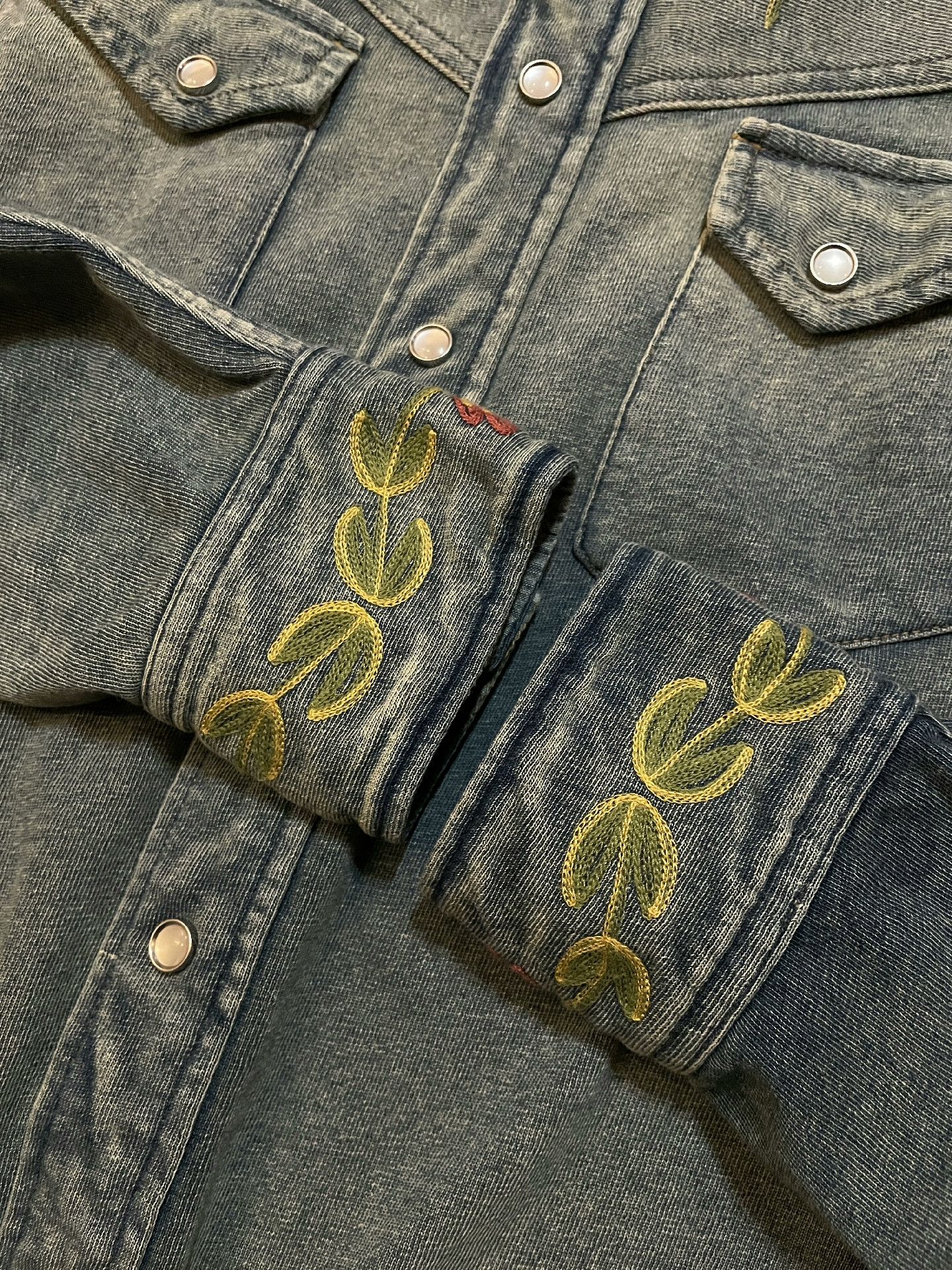 RRL Ralph Lauren RRL Distressed Embroidered Indigo Western Shirt Size US M / EU 48-50 / 2 - 4 Thumbnail