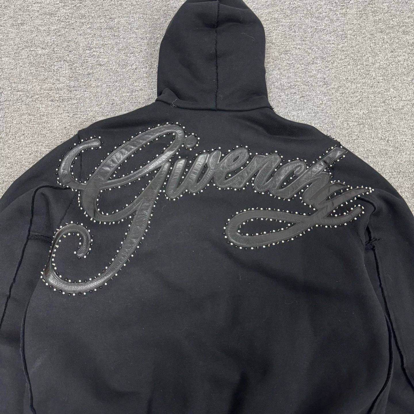 Givenchy Givenchy Patchwork Leather Embroidered Logo Hooded Jacket Size US XS / EU 42 / 0 - 6 Thumbnail
