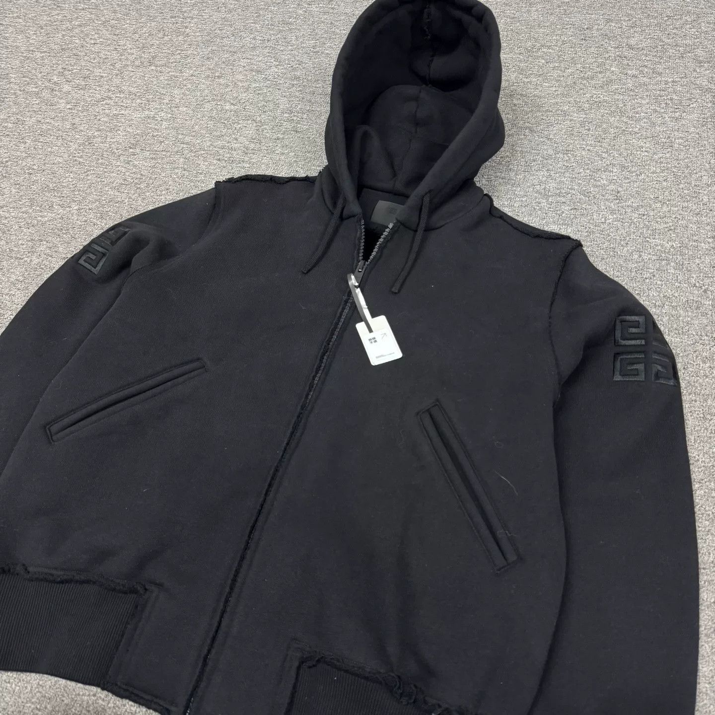 Givenchy Givenchy Patchwork Leather Embroidered Logo Hooded Jacket Size US XS / EU 42 / 0 - 4 Thumbnail