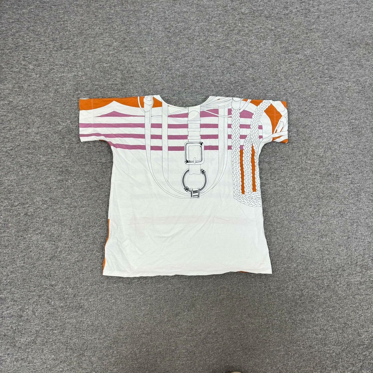 Hermes Hermes Pink White Stripe Knit T-Shirt Size M / US 6-8 / IT 42-44 - 2 Thumbnail