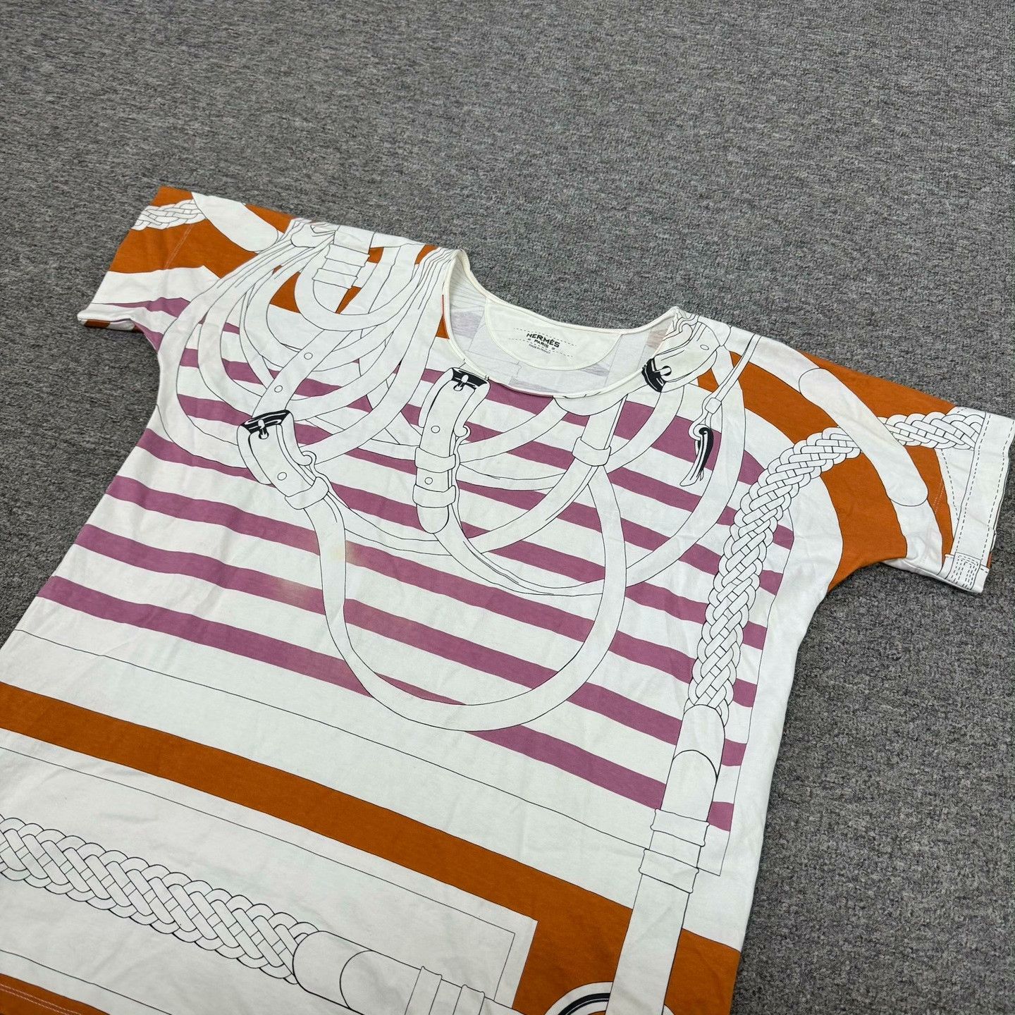 Hermes Hermes Pink White Stripe Knit T-Shirt Size M / US 6-8 / IT 42-44 - 3 Thumbnail