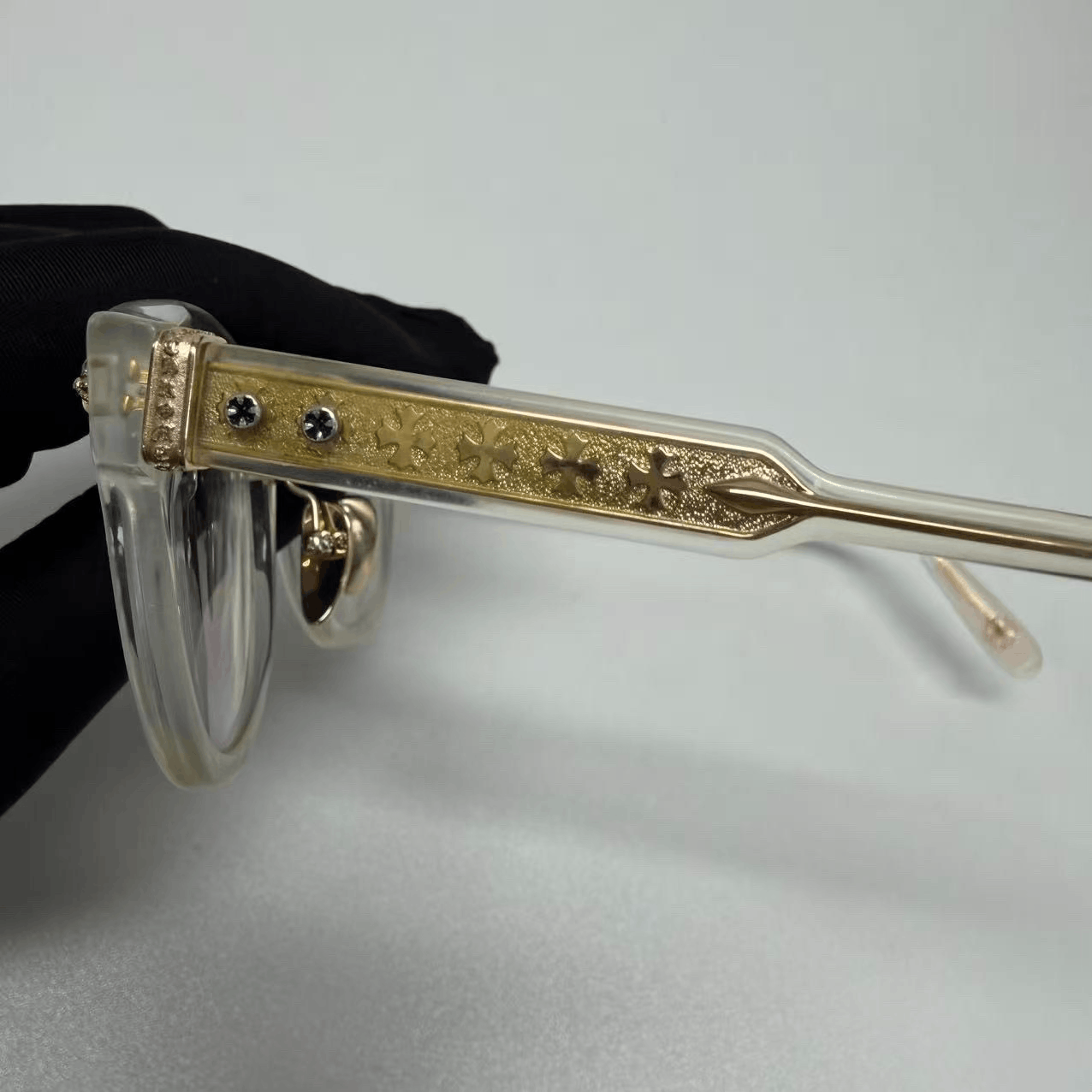 Chrome Hearts Chrome Hearts White Transparent Cross Glasses Size ONE SIZE - 2 Thumbnail