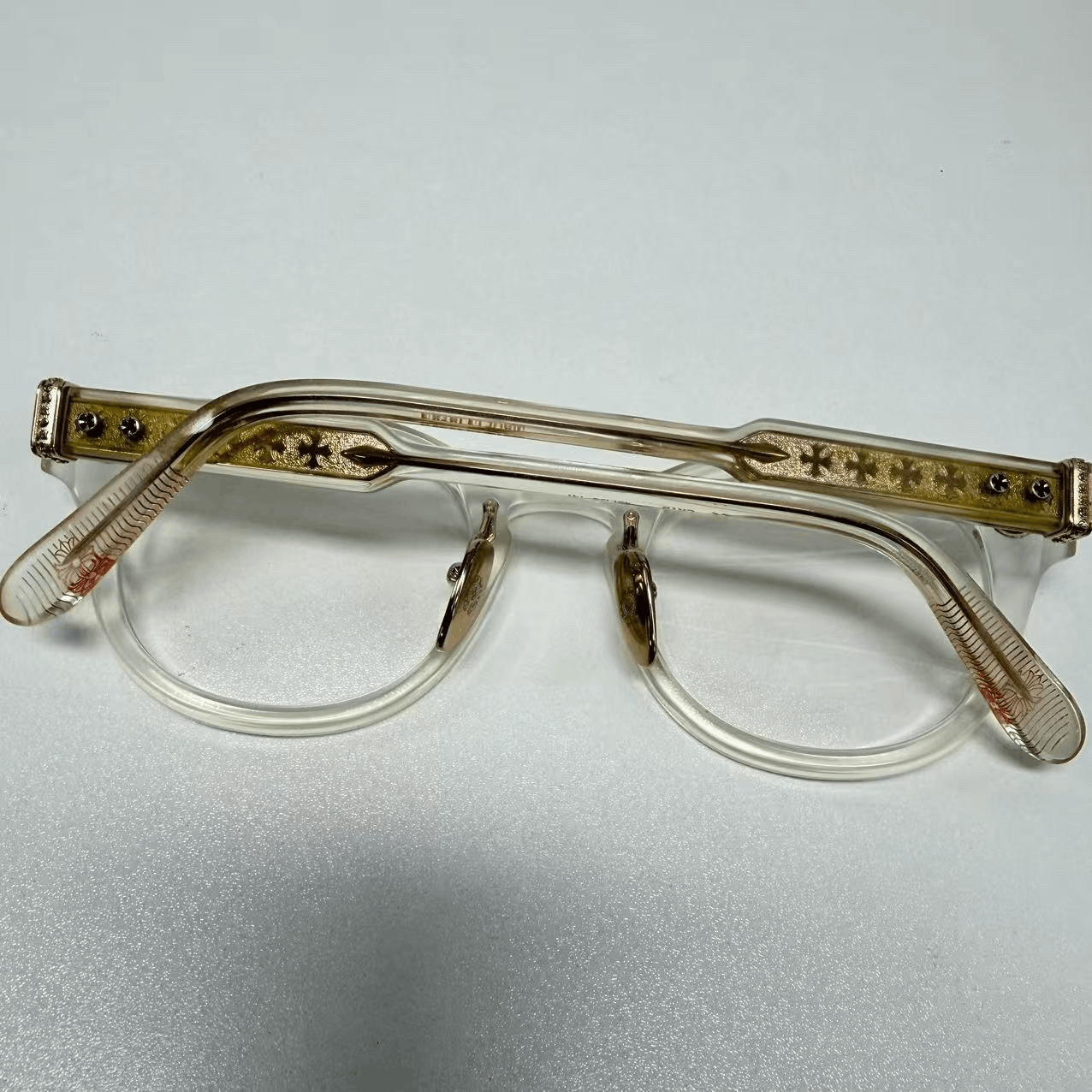 Chrome Hearts Chrome Hearts White Transparent Cross Glasses Size ONE SIZE - 4 Thumbnail