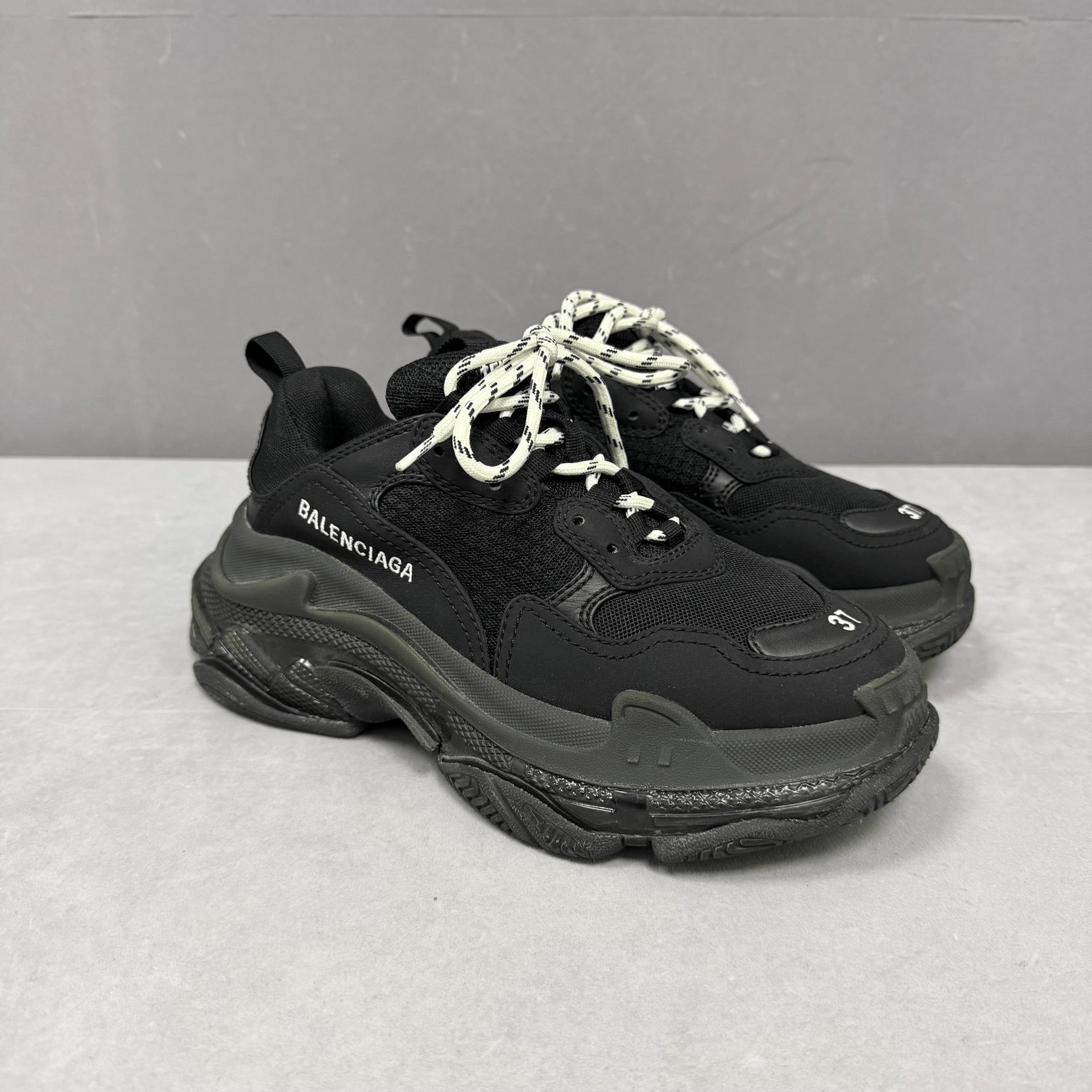 Balenciaga Balenciaga Triple S Black Sneakers Size US 5.5 / EU 38 - 3 Thumbnail