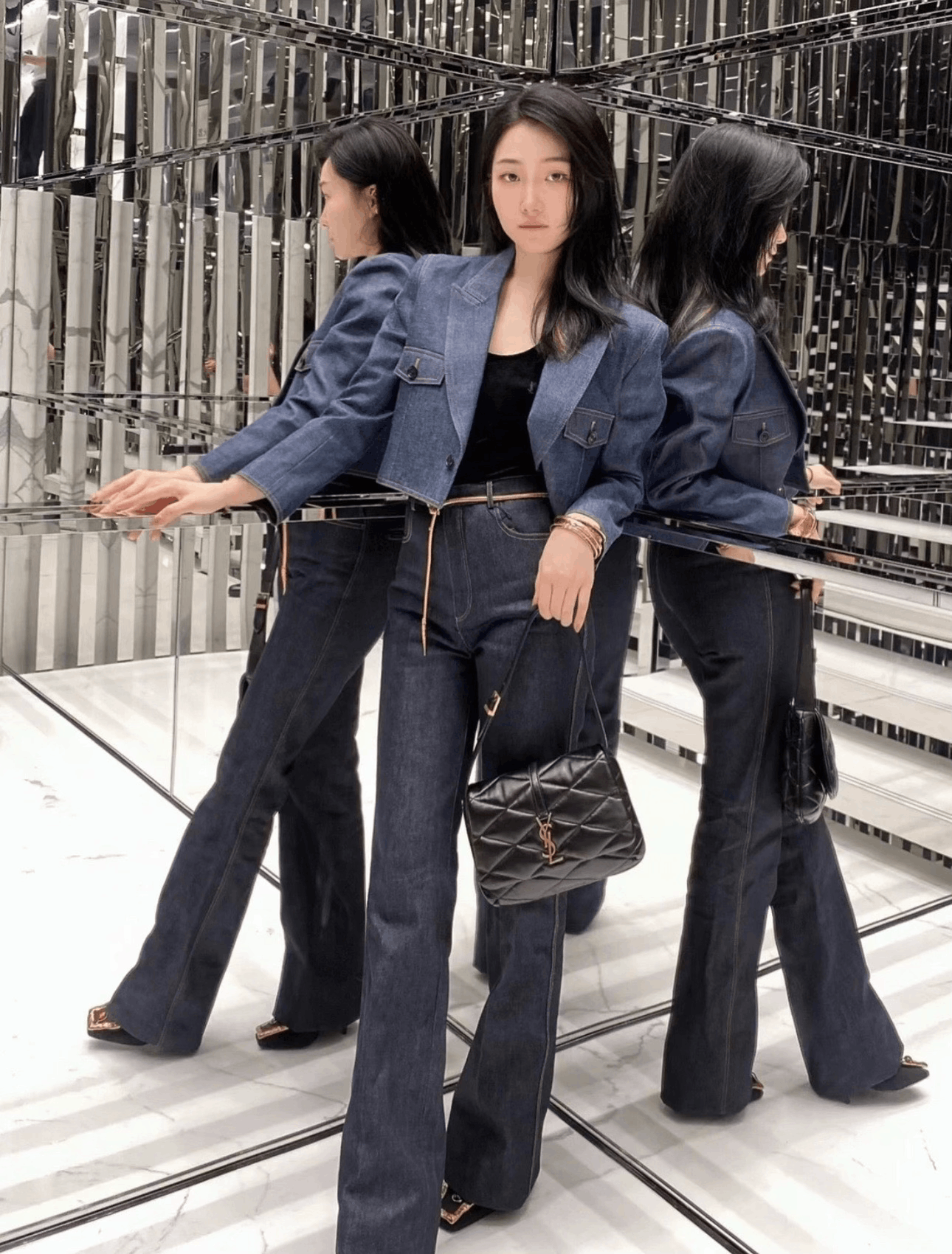 Saint Laurent Paris Saint Laurent Double Pocket Padded Denim Jacket Size S / US 4 / IT 40 - 6 Thumbnail