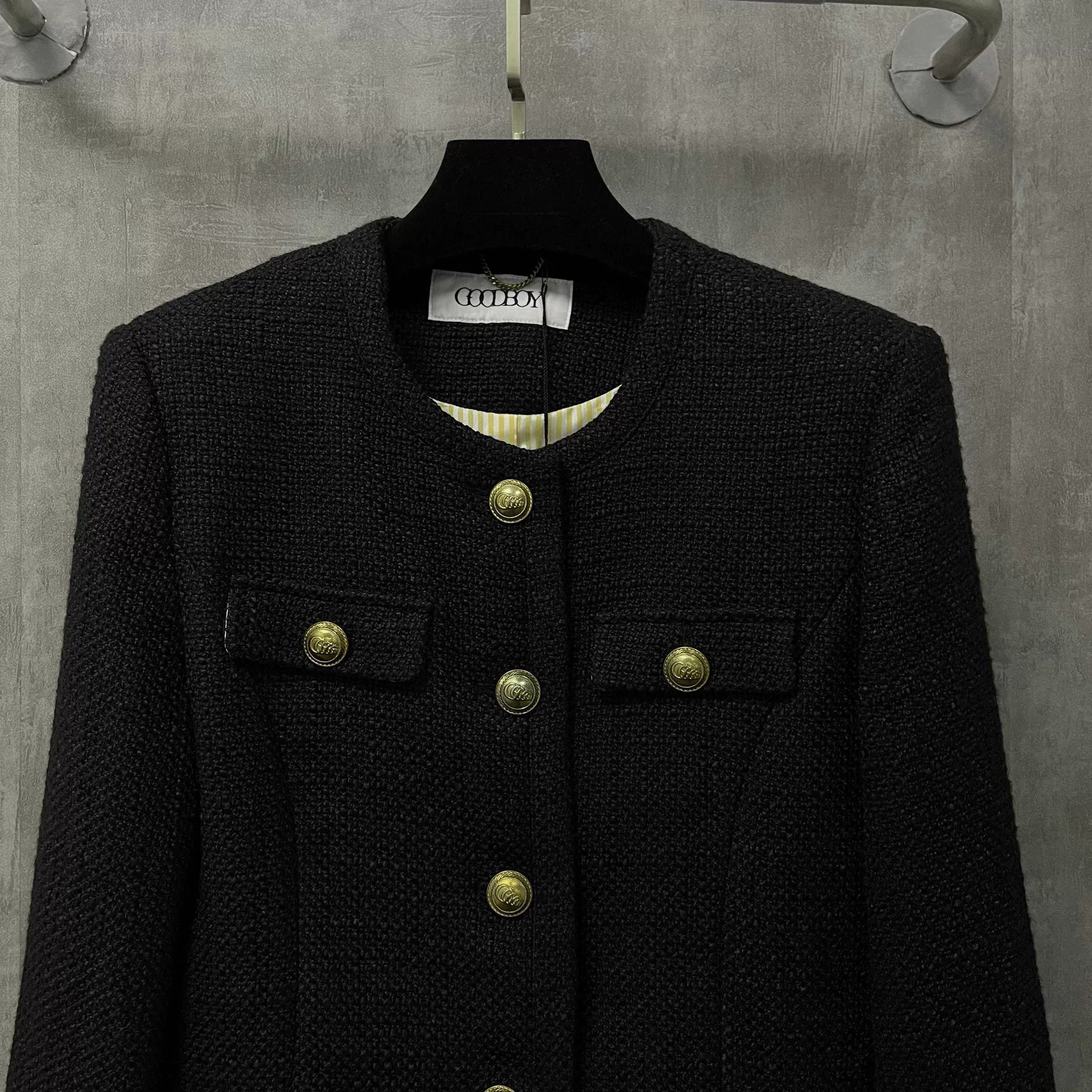 Chanel GoodBoy Black Gold Tweed Jacket Size S / US 4 / IT 40 - 2 Thumbnail