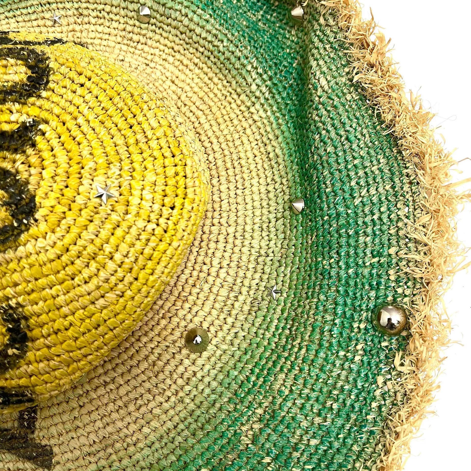 Acne Studios Acne Studios Rivet Logo Woven Straw Bucket Hat Size ONE SIZE - 3 Thumbnail