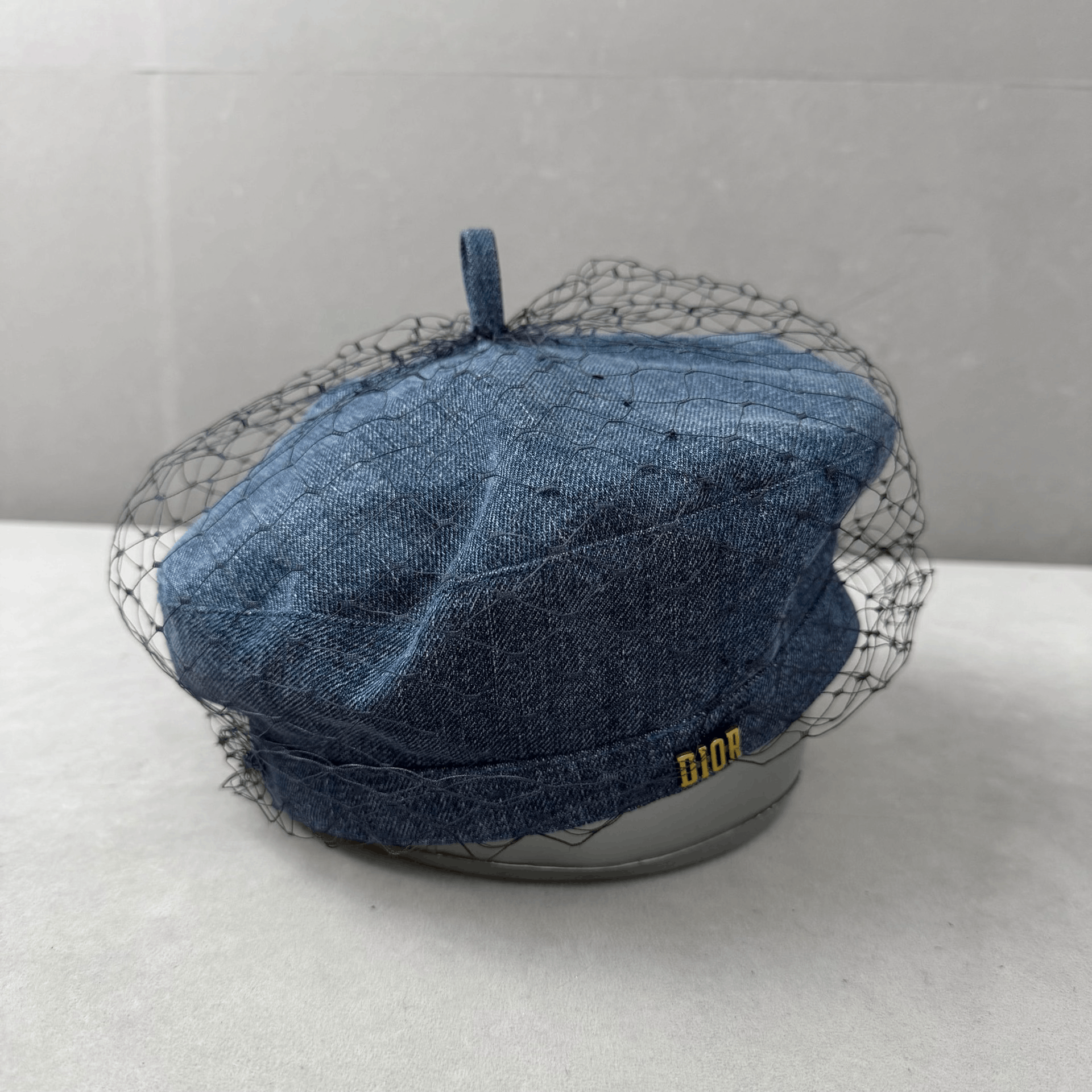 Dior Dior Denim Mesh Beret with Metal Logo Size ONE SIZE - 3 Thumbnail