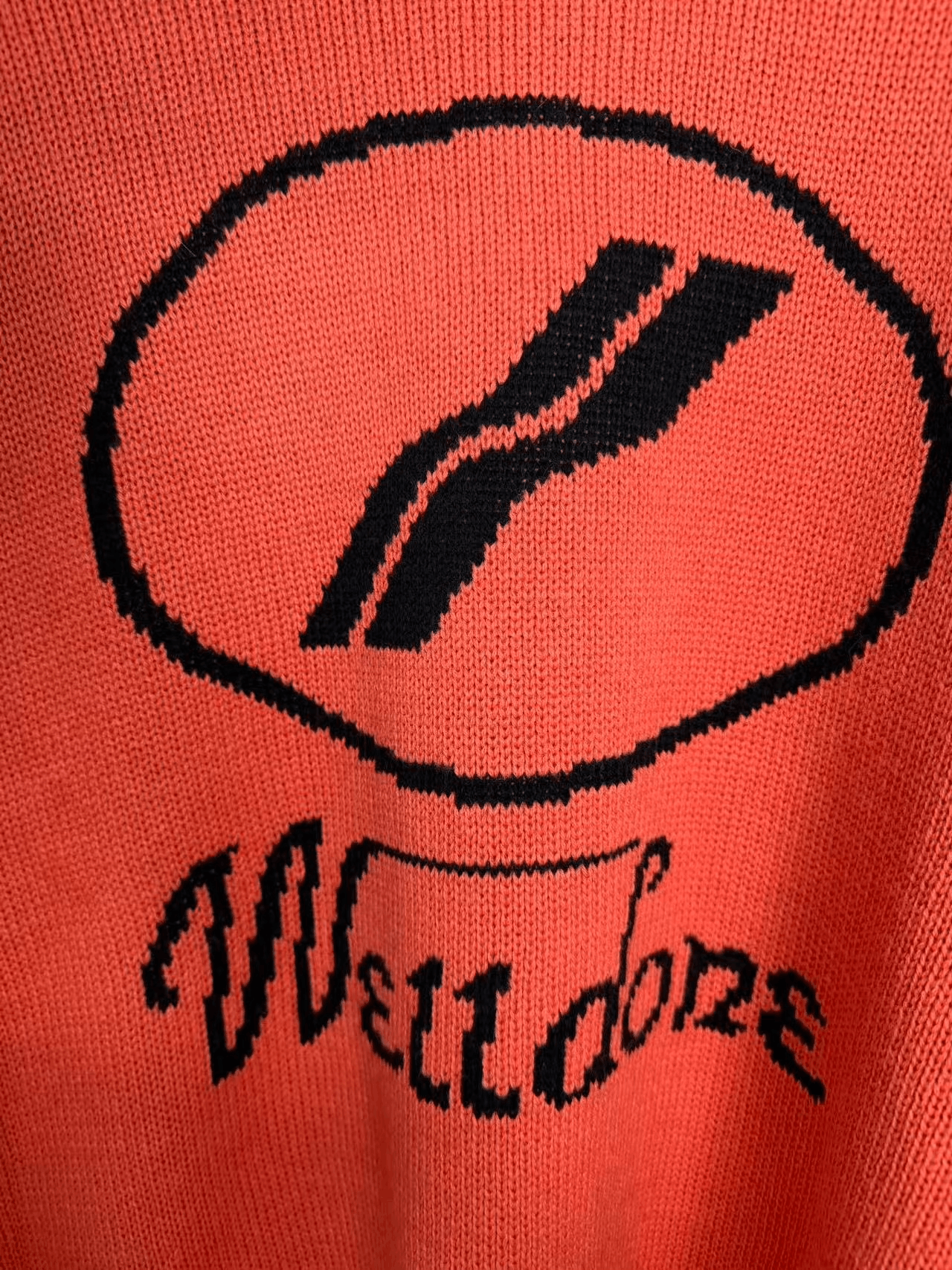 WE11DONE We11done Orange Knit Logo Sweater Size US M / EU 48-50 / 2 - 2 Thumbnail