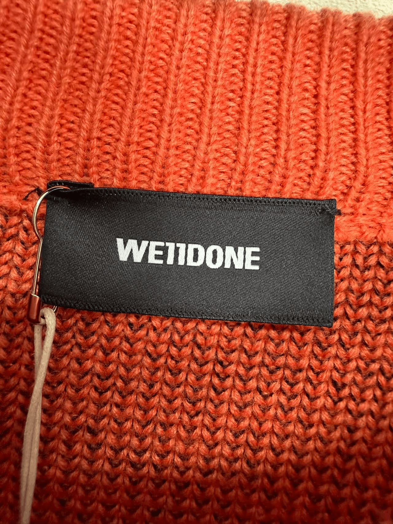 WE11DONE We11done Orange Knit Logo Sweater Size US M / EU 48-50 / 2 - 3 Thumbnail