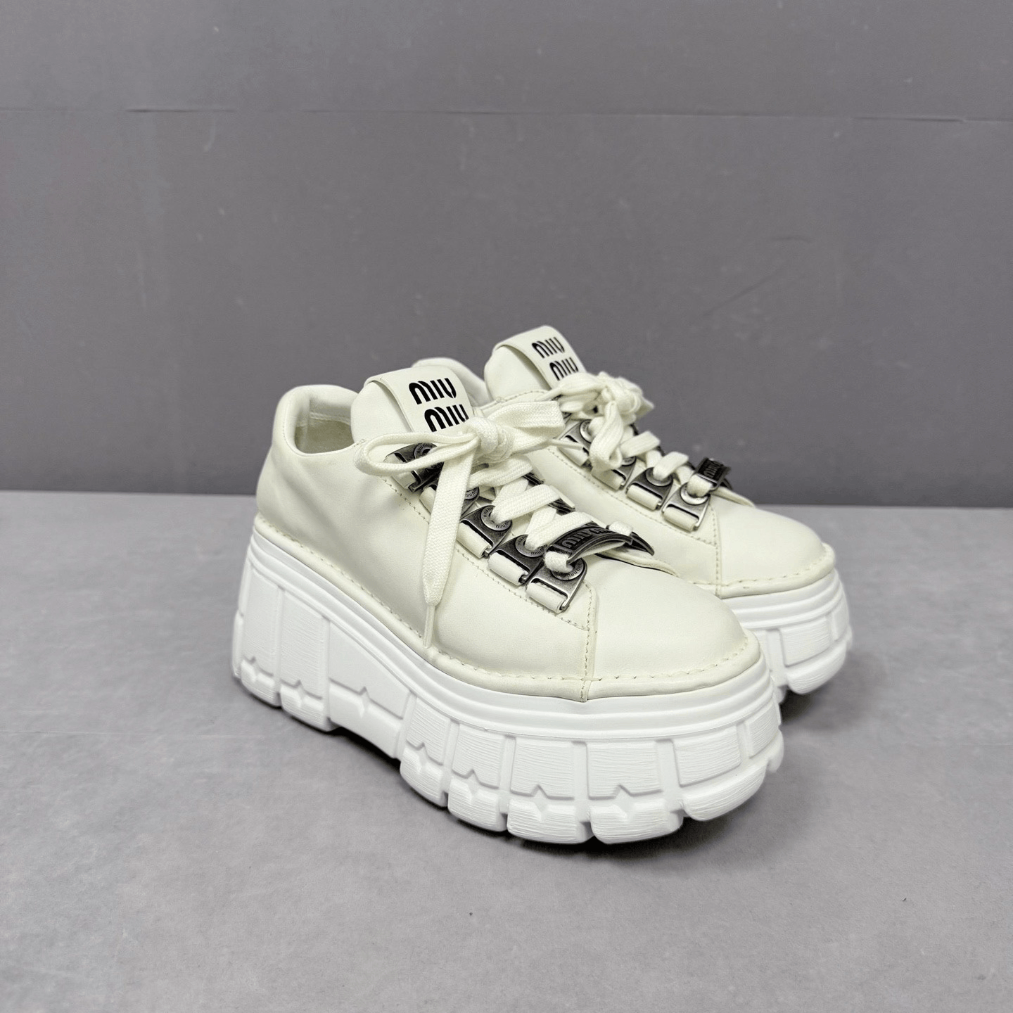 Miu Miu Miumiu Platform Derby Shoes Size US 4 / IT 34 - 3 Thumbnail