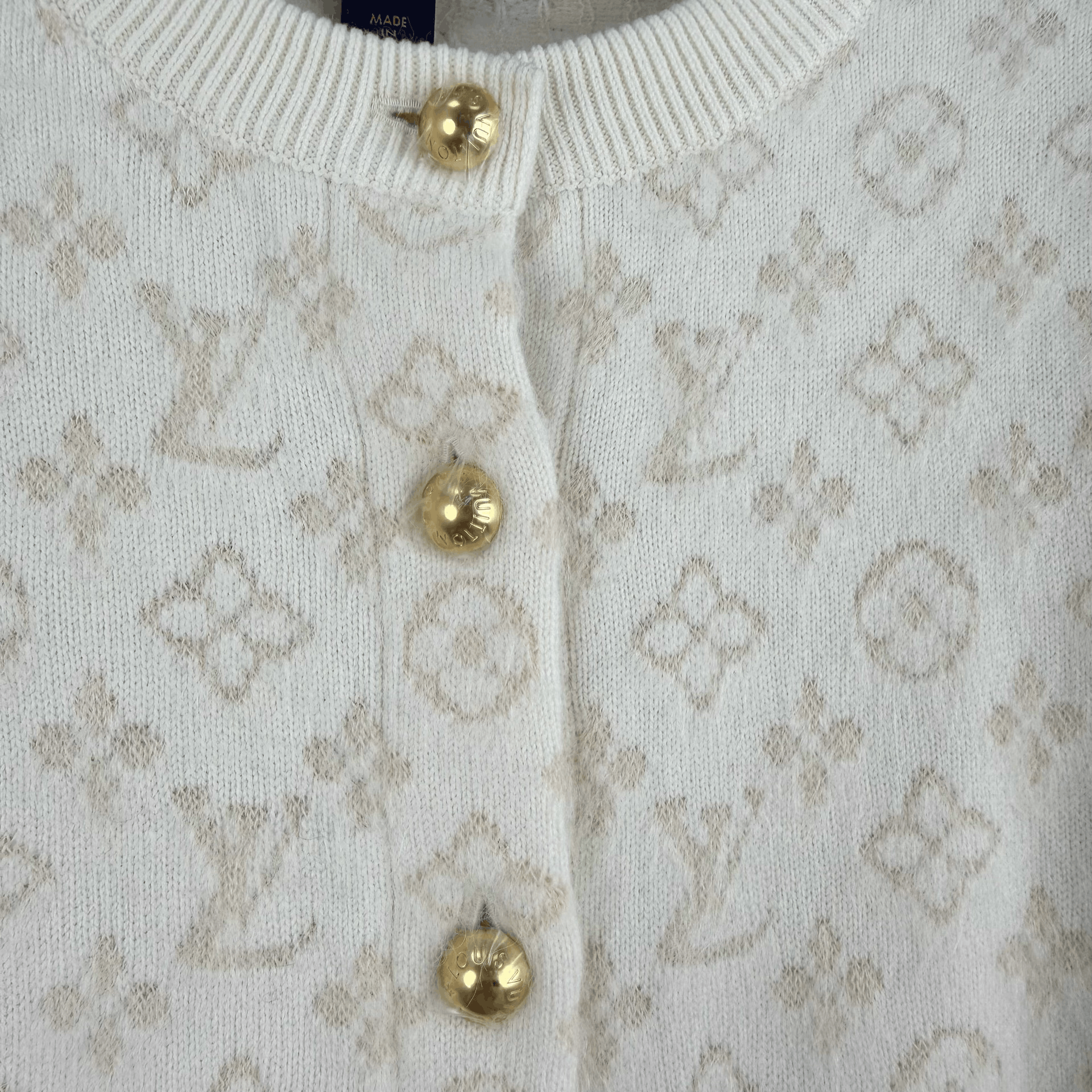 Louis Vuitton Louis Vuitton Monogram Gold Button Wool Cardigan Size M / US 6-8 / IT 42-44 - 3 Thumbnail