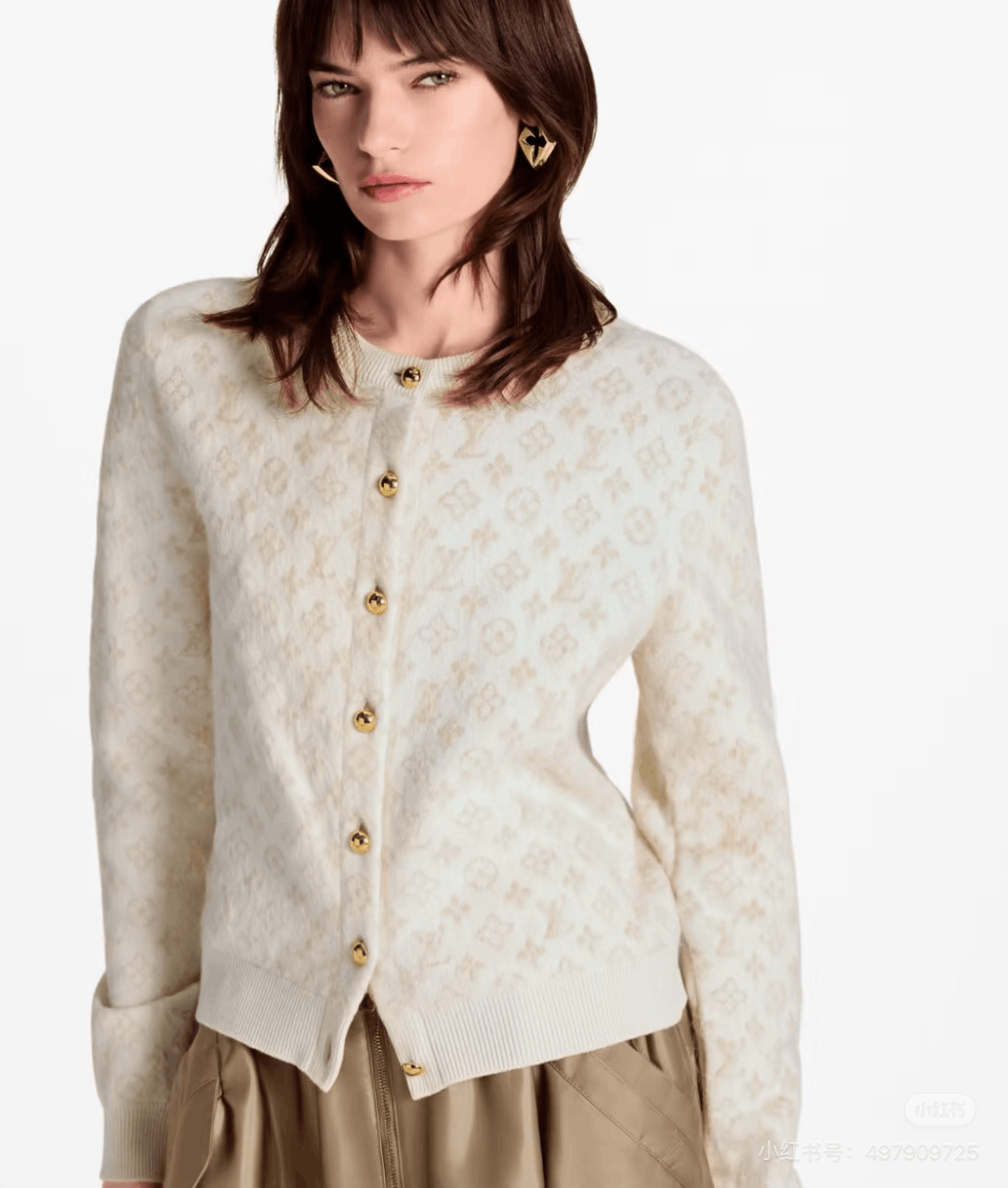 Louis Vuitton Louis Vuitton Monogram Gold Button Wool Cardigan Size M / US 6-8 / IT 42-44 - 4 Thumbnail