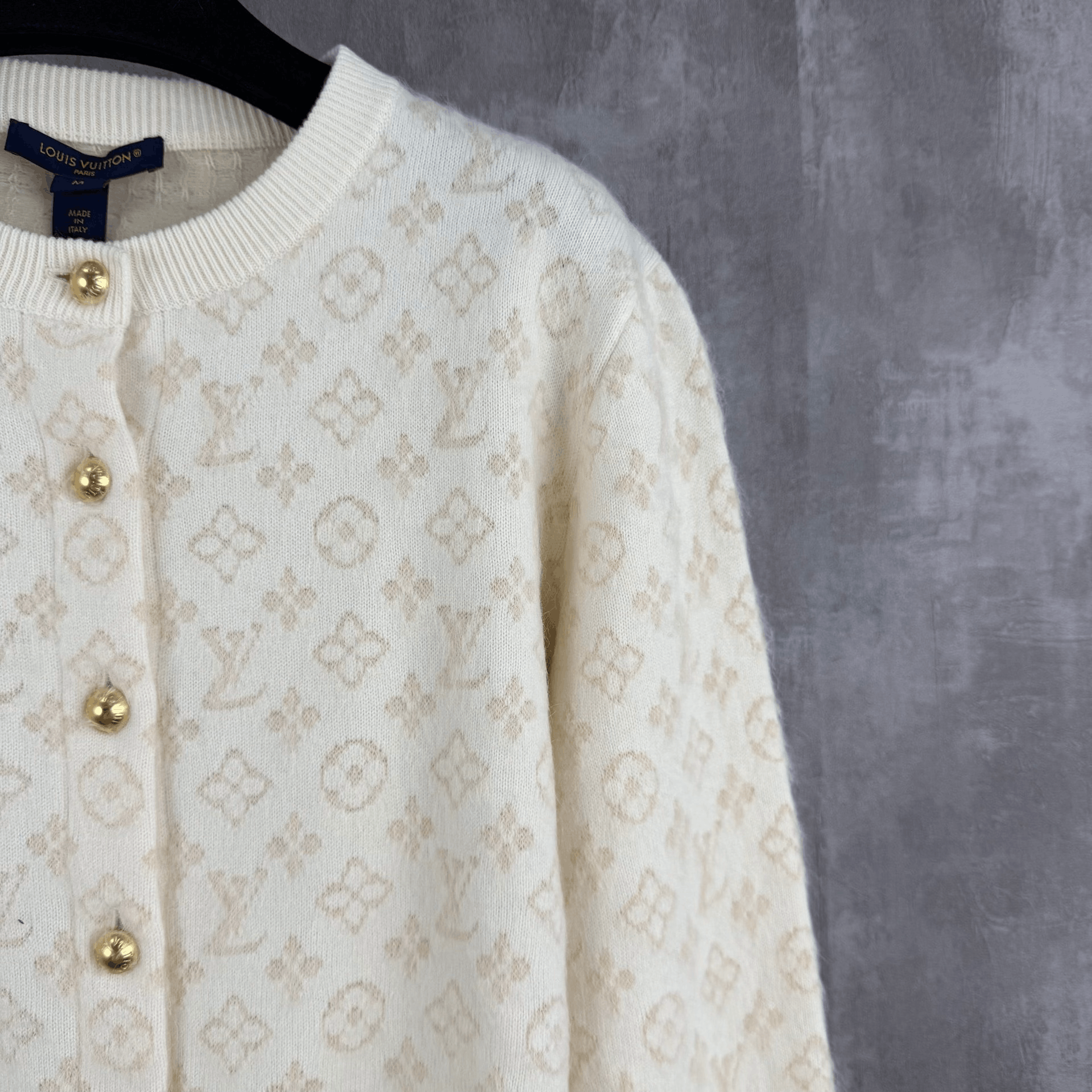 Louis Vuitton Louis Vuitton Monogram Gold Button Wool Cardigan Size M / US 6-8 / IT 42-44 - 2 Thumbnail