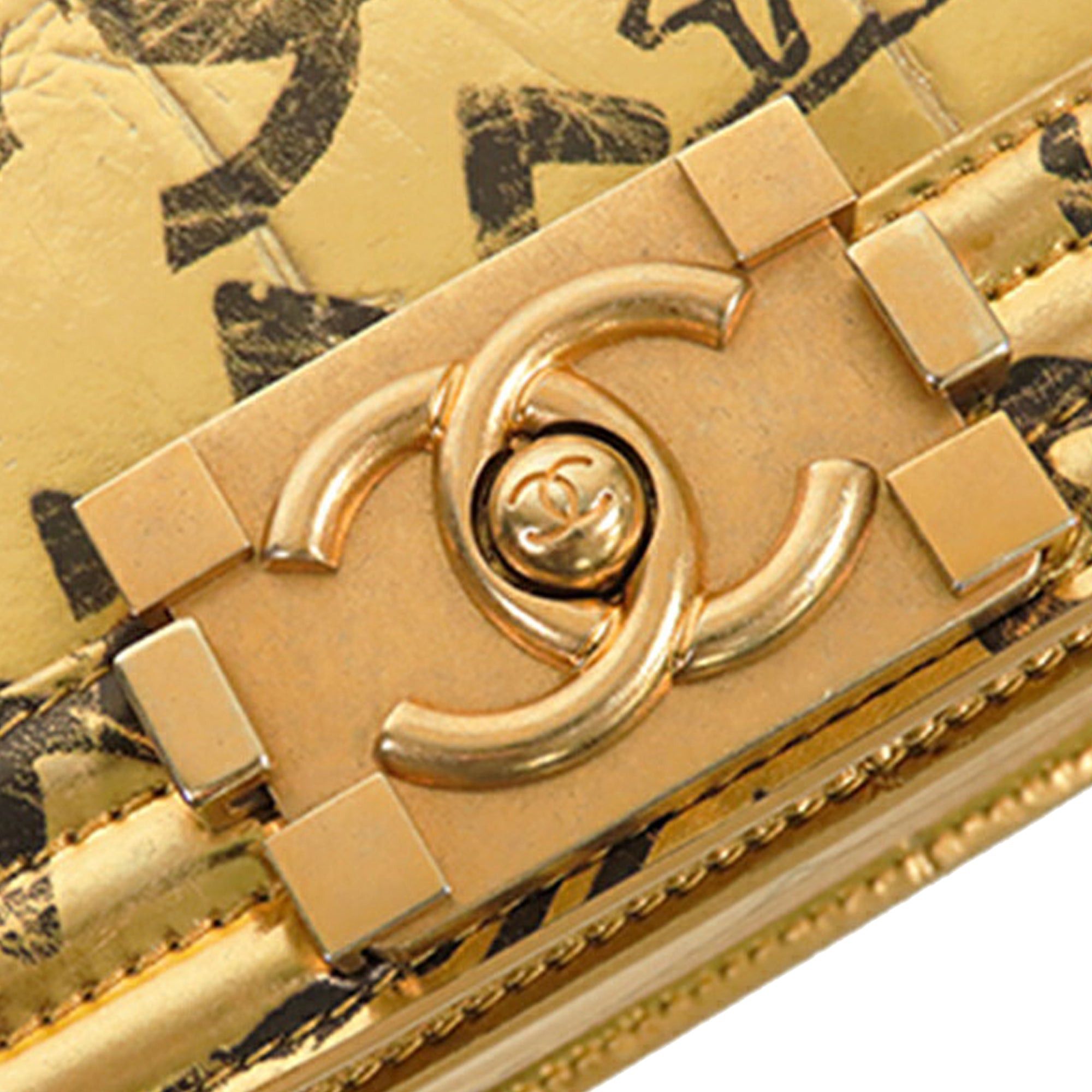 Chanel Small Croc Embossed Leather Graffiti Cocodile Boy Flap Size ONE SIZE - 7 Thumbnail