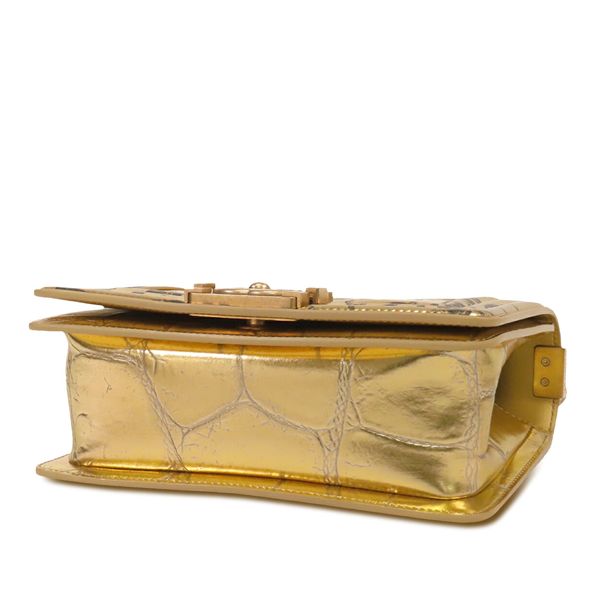 Chanel Small Croc Embossed Leather Graffiti Cocodile Boy Flap Size ONE SIZE - 3 Thumbnail