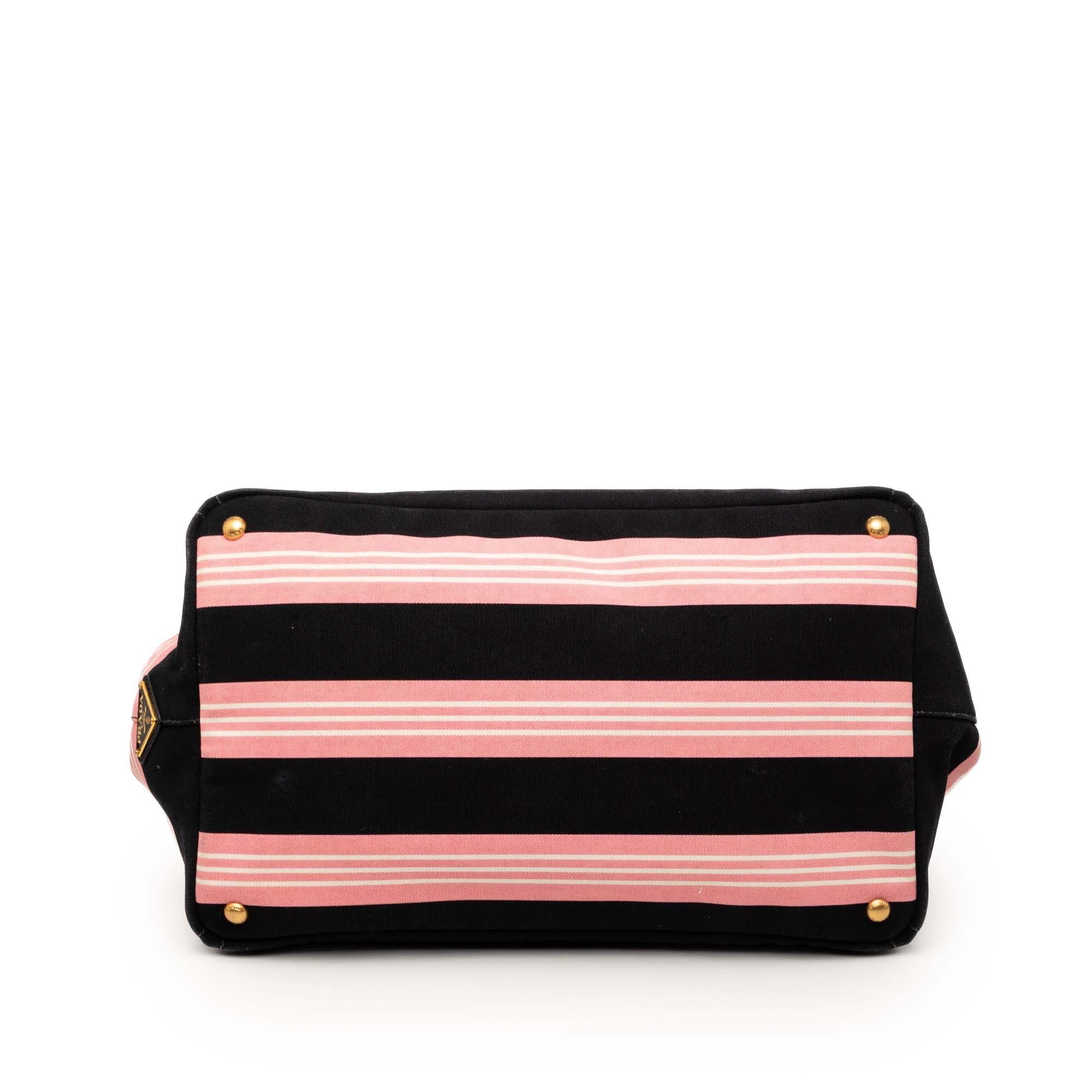 Prada Large Canvas Canapa Righe Striped Satchel Size ONE SIZE - 3 Thumbnail