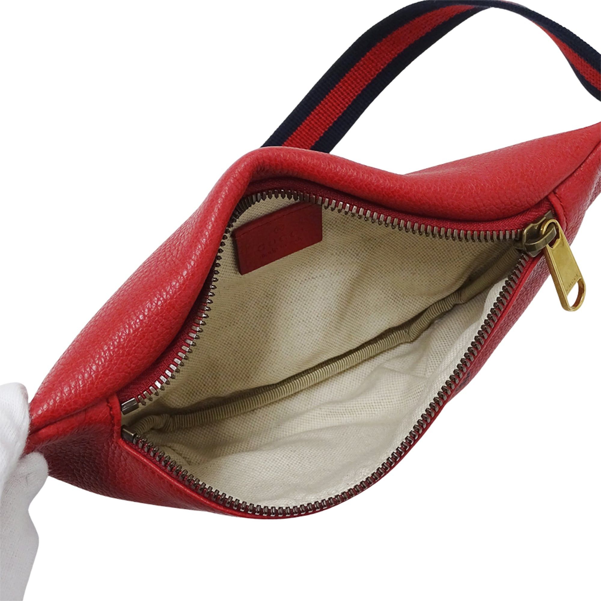 Gucci Gucci handbag for women and men, brand name, body bag, waist Sherry leather, red, 527792, red mini bag. Size ONE SIZE - 5 Thumbnail