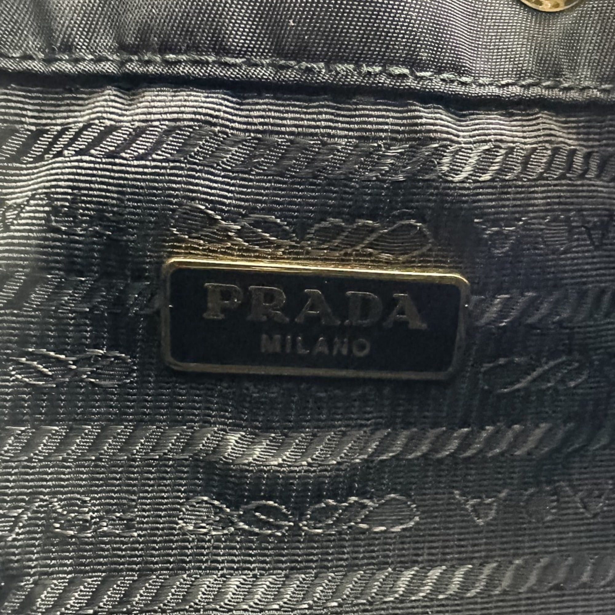 Prada PRADA Duet Drawstring Nylon Bag Handbag Shoulder 1BH038 Black Women's Size ONE SIZE - 8 Thumbnail