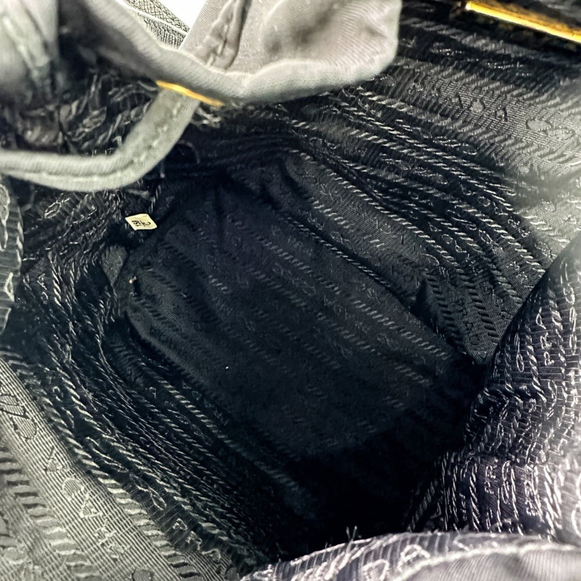 Prada PRADA Duet Drawstring Nylon Bag Handbag Shoulder 1BH038 Black Women's Size ONE SIZE - 7 Thumbnail