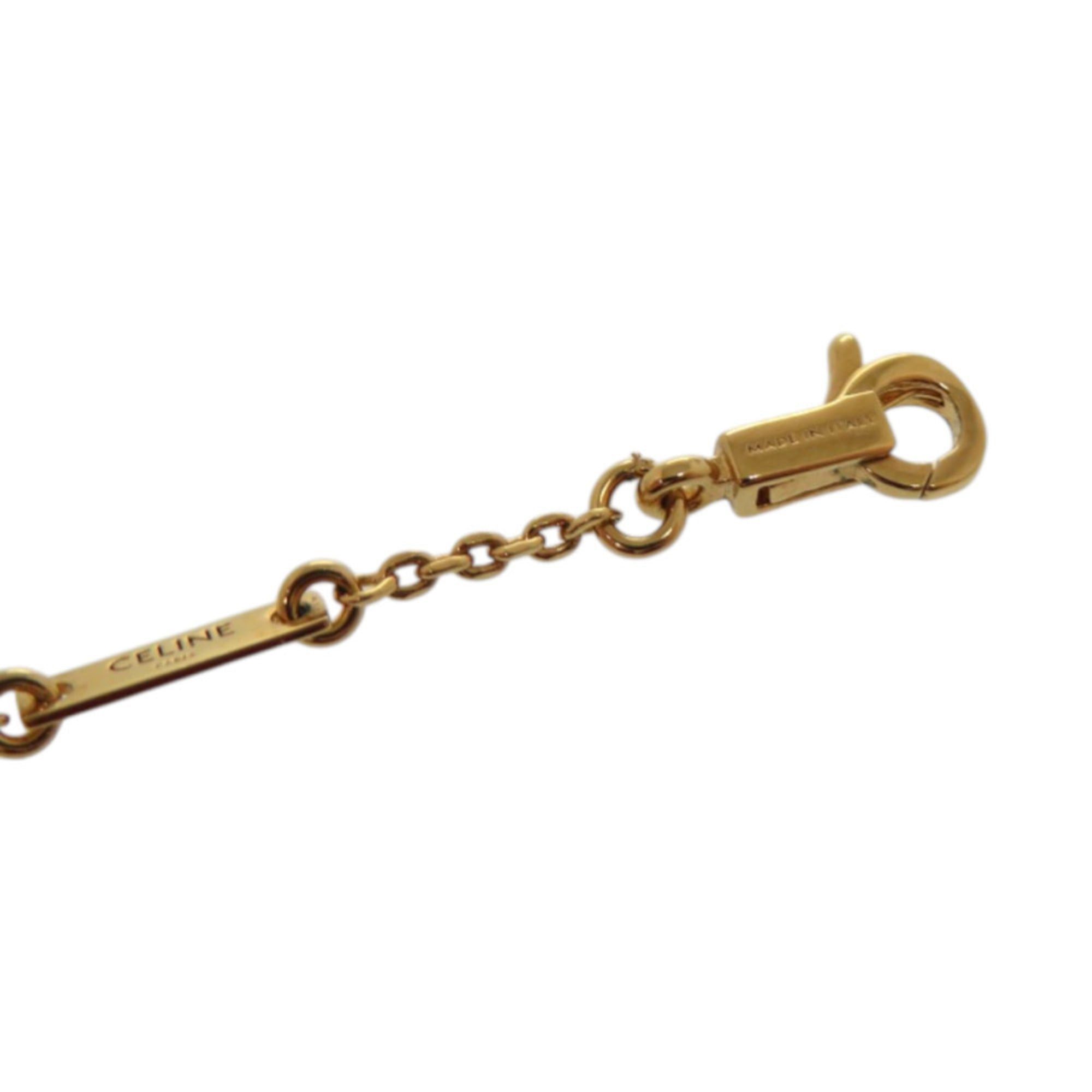 Celine Excellent condition Celine Triomphe Sparkle 461FO6BRS Metal Rhinestone Gold Necklace 0436CELINE Size ONE SIZE - 10 Thumbnail