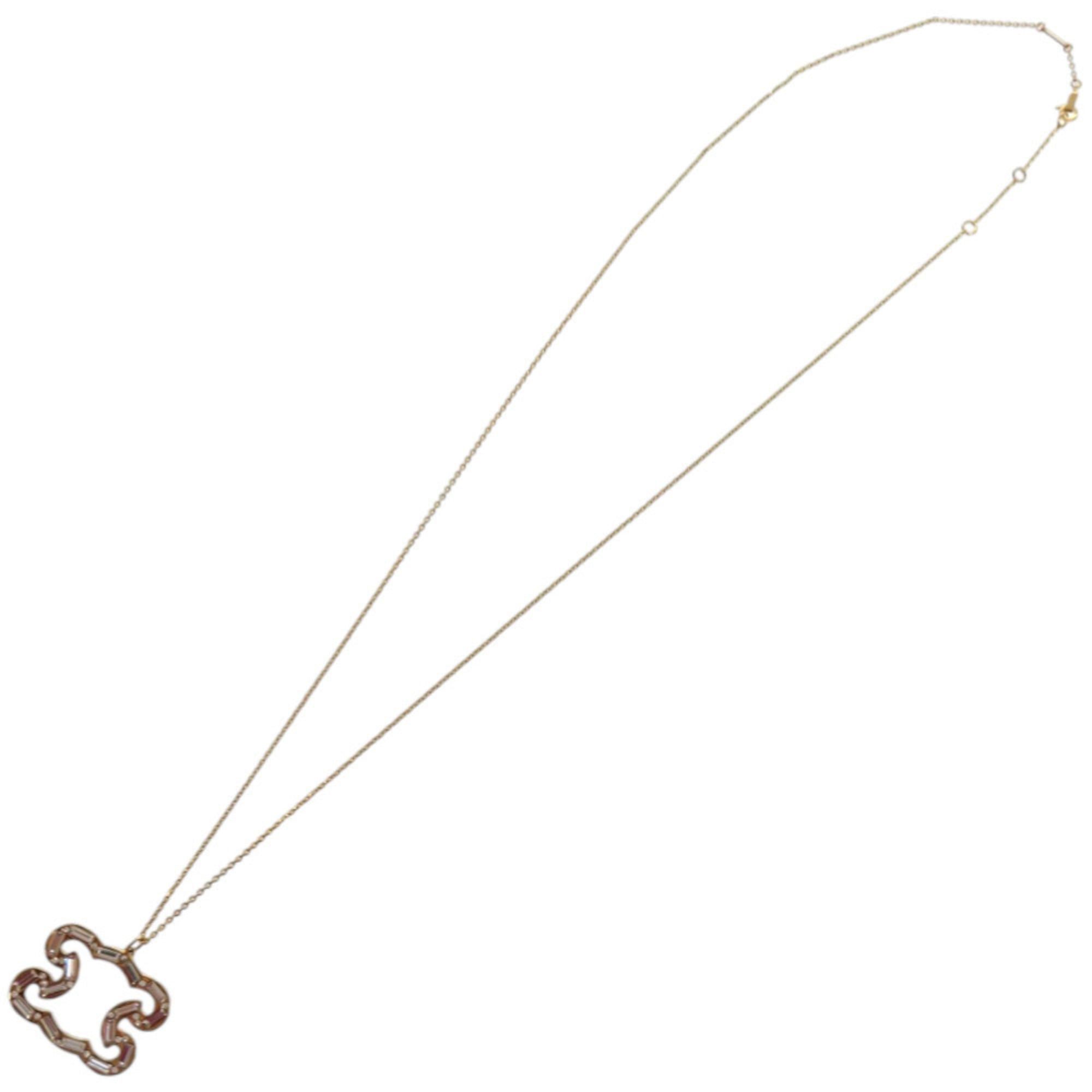 Celine Excellent condition Celine Triomphe Sparkle 461FO6BRS Metal Rhinestone Gold Necklace 0436CELINE Size ONE SIZE - 5 Thumbnail