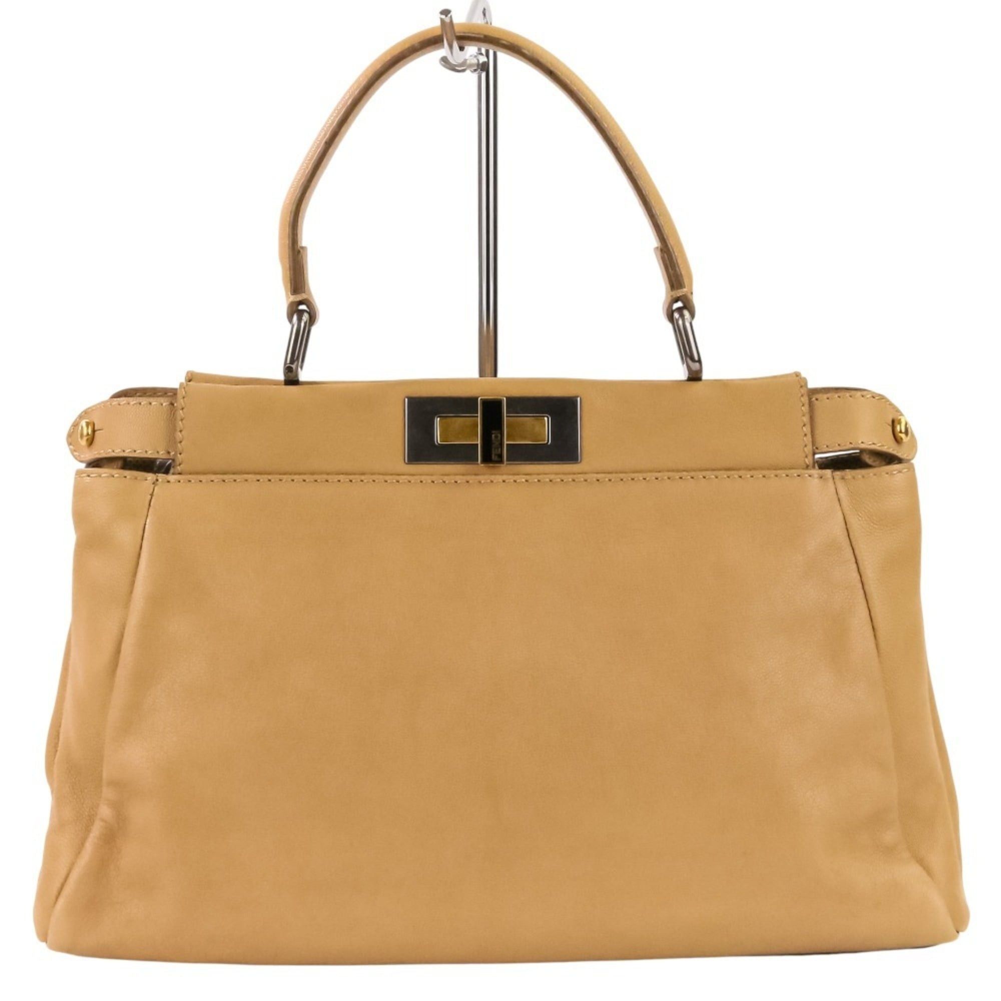 Fendi FENDI Peekaboo 2-Way Handbag/Shoulder Bag, Brown Beige, Women's Size ONE SIZE - 2 Thumbnail