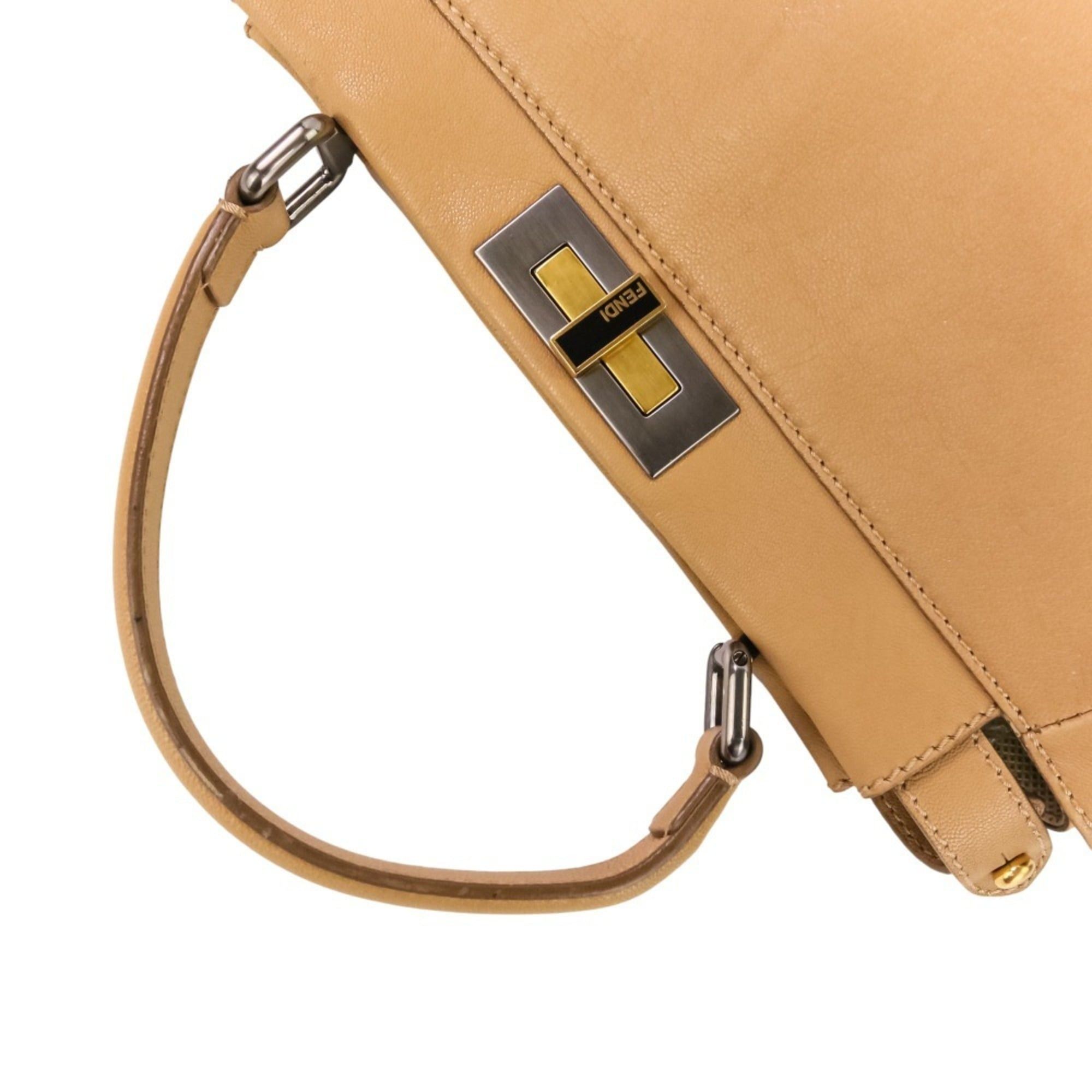 Fendi FENDI Peekaboo 2-Way Handbag/Shoulder Bag, Brown Beige, Women's Size ONE SIZE - 6 Thumbnail