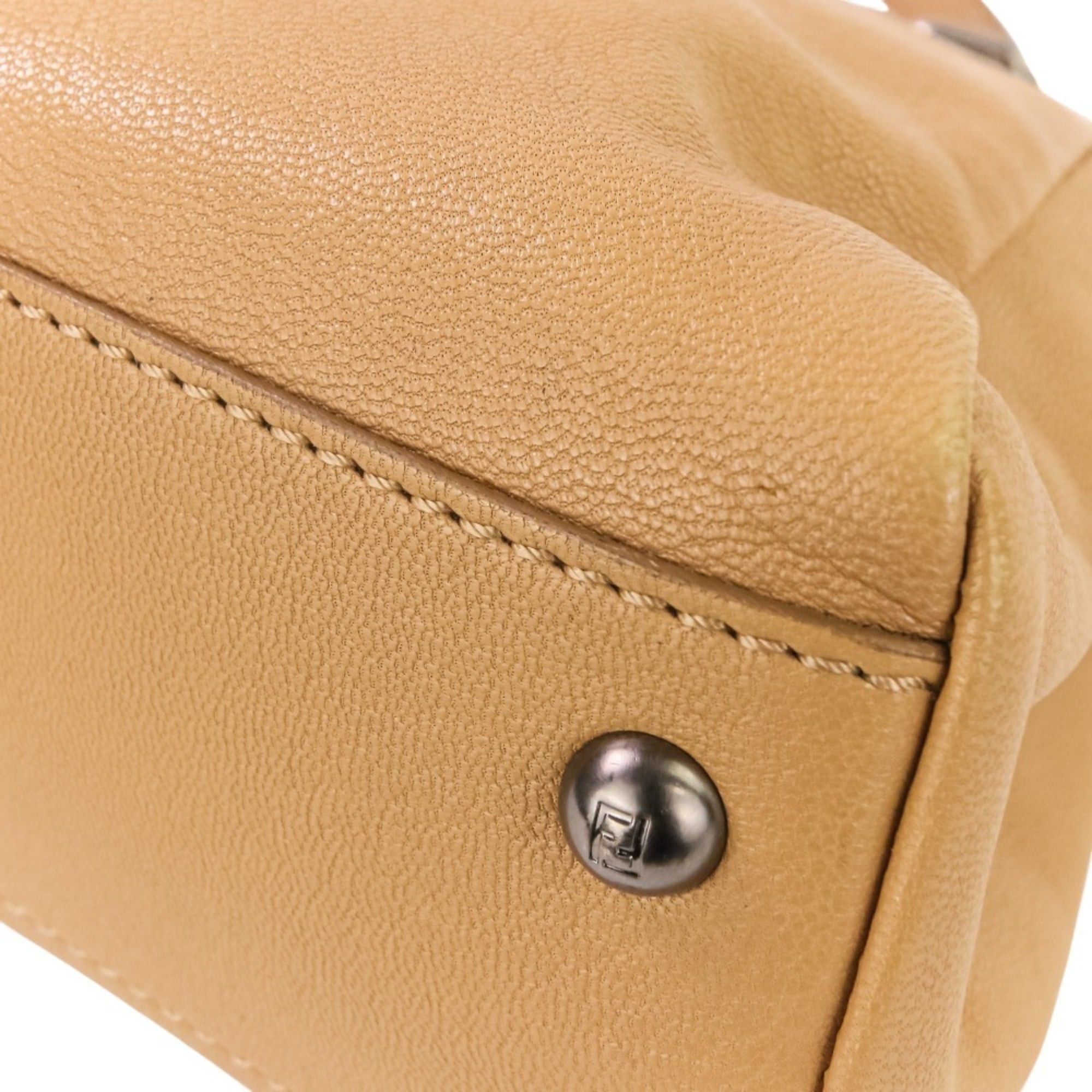 Fendi FENDI Peekaboo 2-Way Handbag/Shoulder Bag, Brown Beige, Women's Size ONE SIZE - 12 Thumbnail