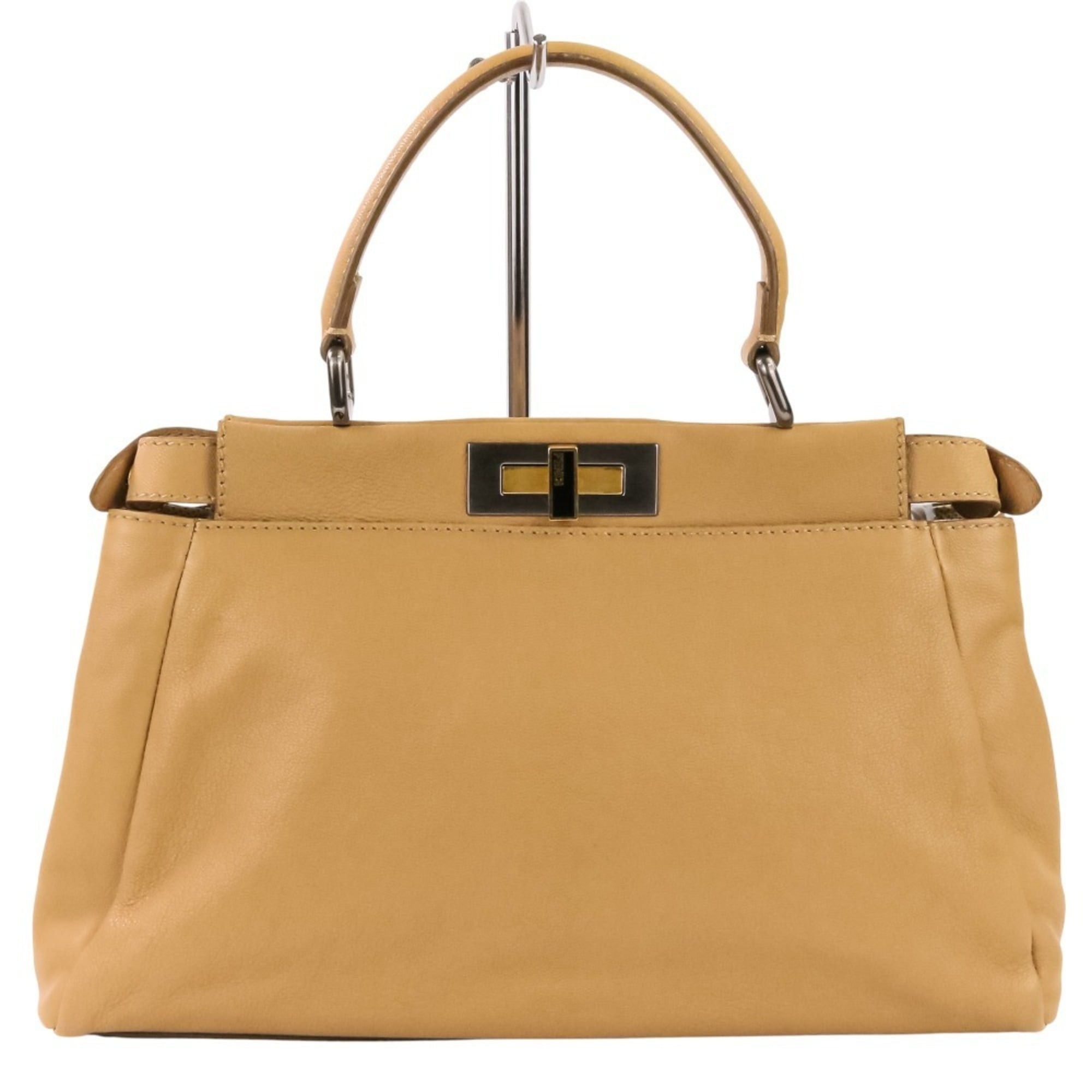Fendi FENDI Peekaboo 2-Way Handbag/Shoulder Bag, Brown Beige, Women's Size ONE SIZE - 3 Thumbnail