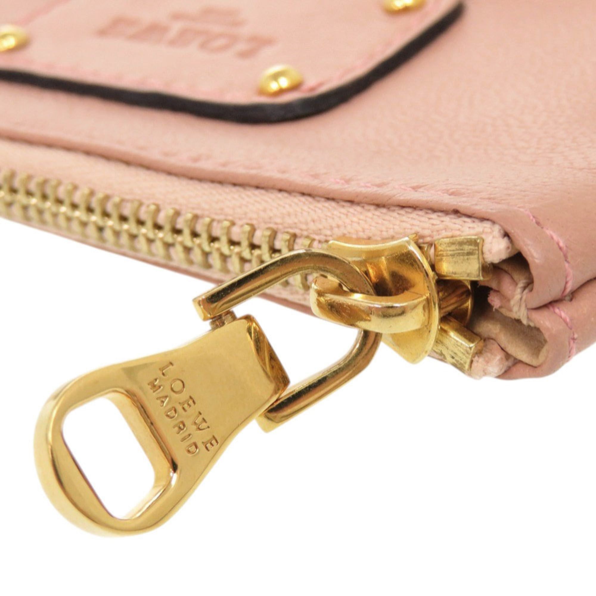 Loewe Excellent condition Loewe logo leather pink wallet/coin case 0984LOEWE Size ONE SIZE - 5 Thumbnail