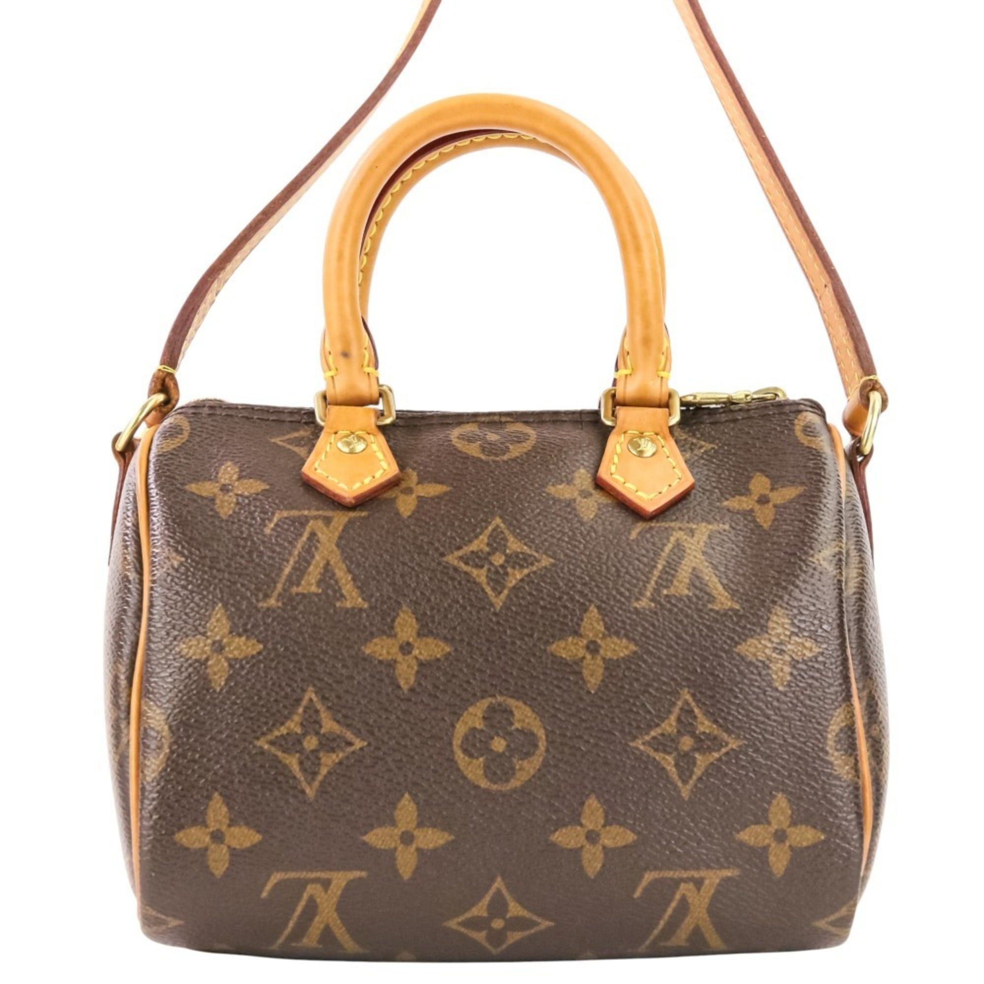 Louis Vuitton LOUIS VUITTON Nano Speedy Monogram Shoulder Pouch Mini Bag M61252 Brown Women's Size ONE SIZE - 3 Thumbnail