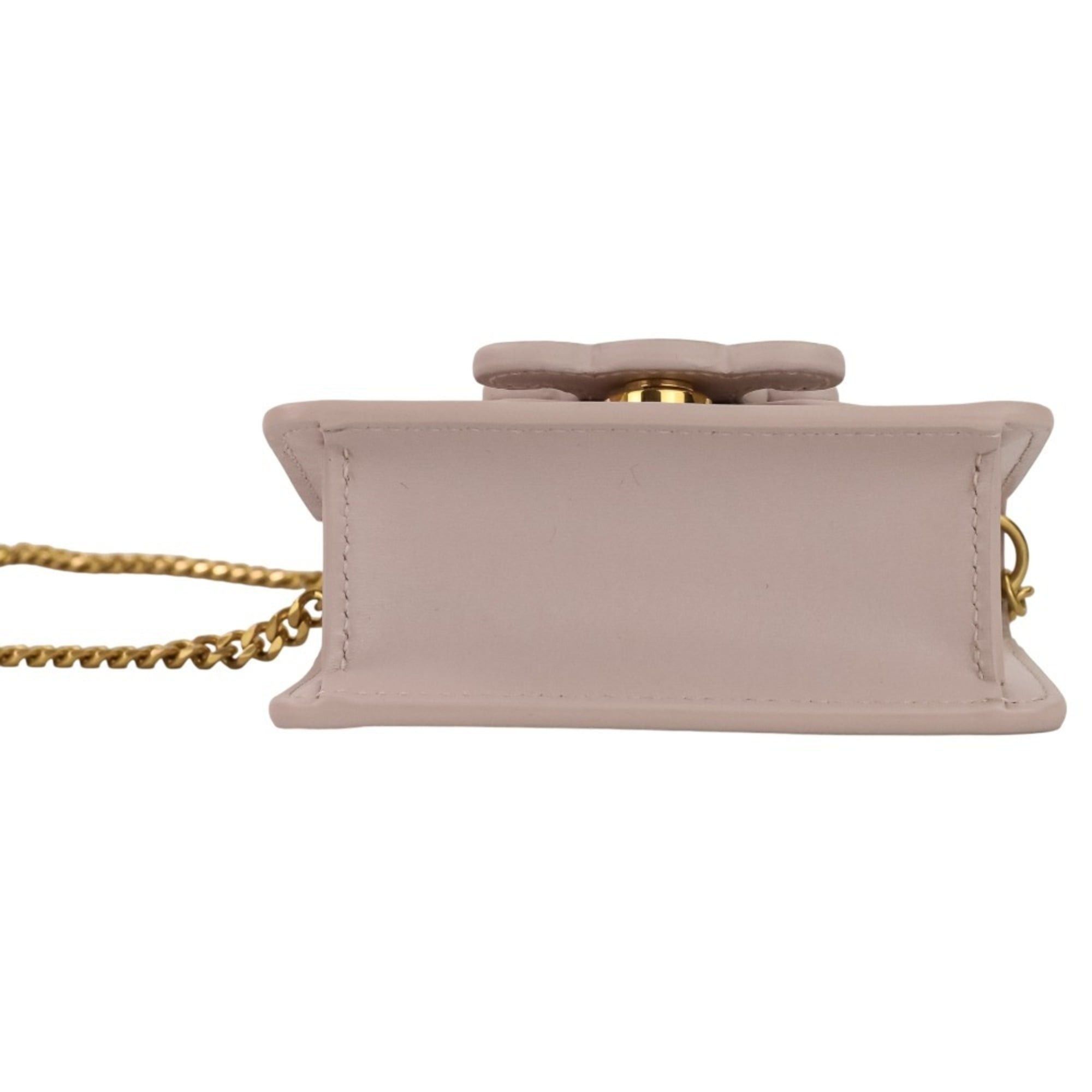 Celine CELINE Triomphe Chain Card Holder Mini Shoulder Bag S-BB-4292 Light Pink Women's Size ONE SIZE - 6 Thumbnail