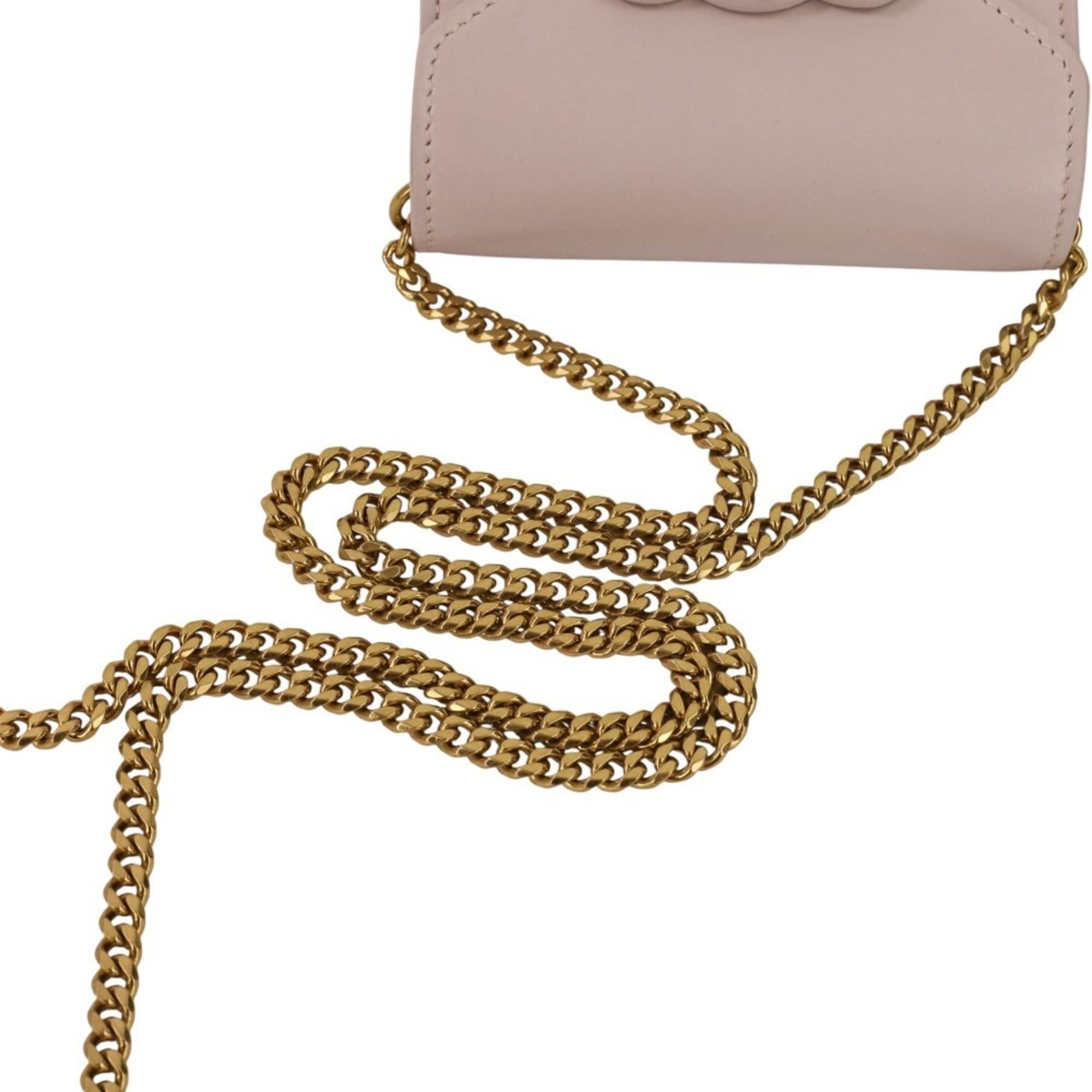 Celine CELINE Triomphe Chain Card Holder Mini Shoulder Bag S-BB-4292 Light Pink Women's Size ONE SIZE - 5 Thumbnail