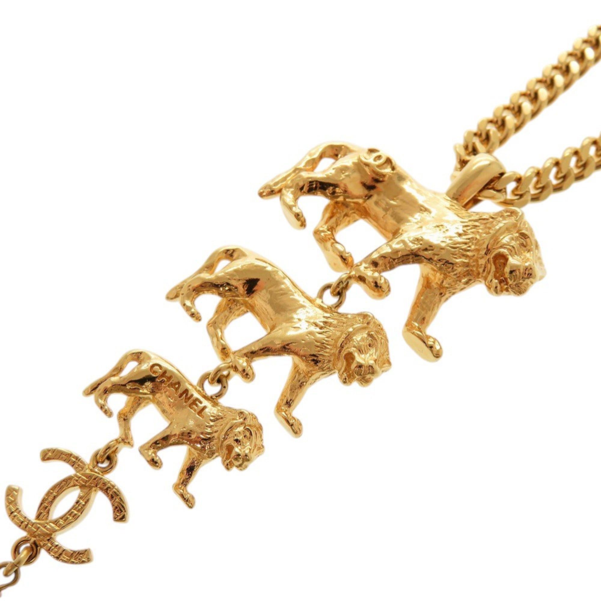 Chanel Excellent condition Chanel Coco Mark Lion Metal Faux Pearl Gold Necklace 1577CHANEL Size ONE SIZE - 5 Thumbnail
